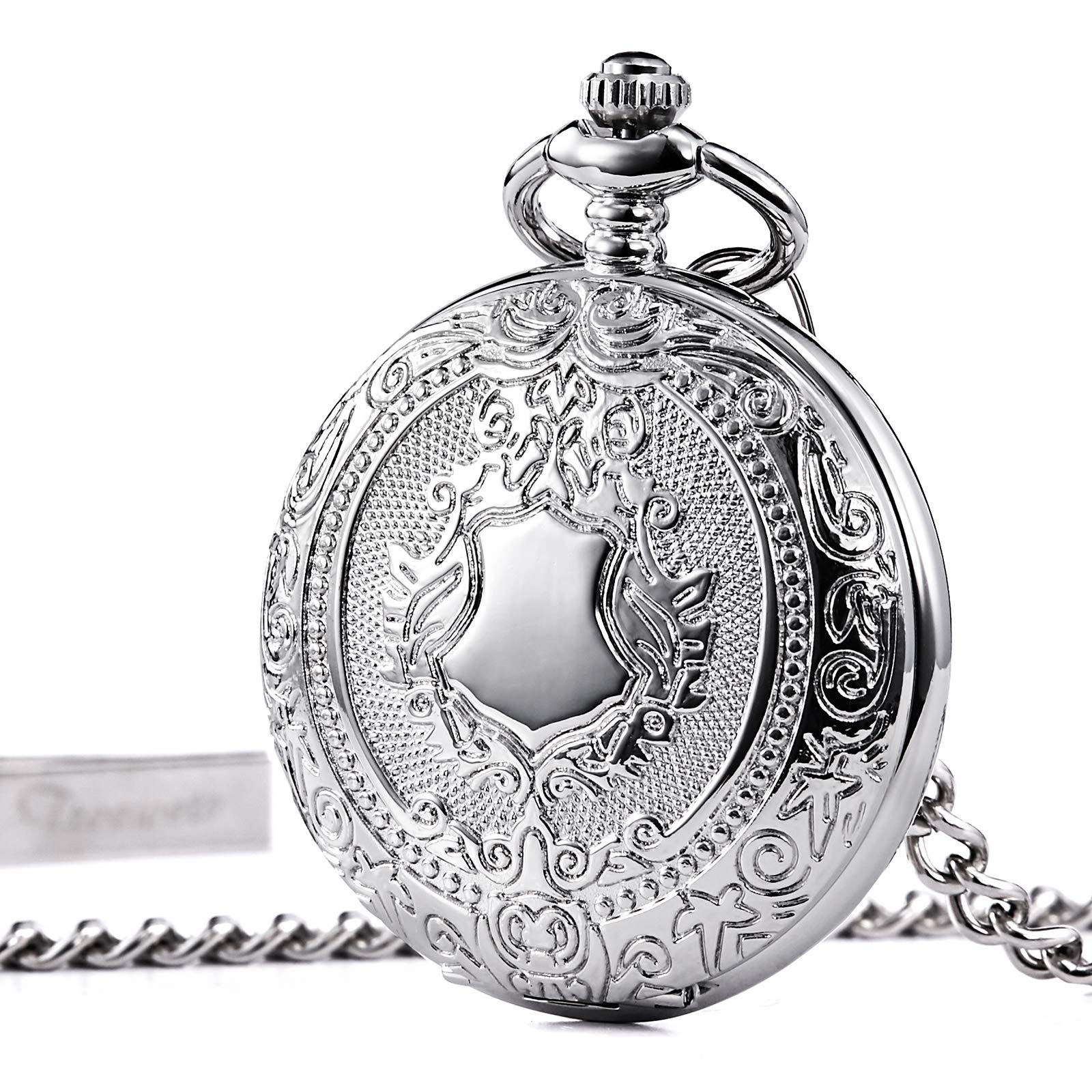Treeweto orologio da tasca – Full Hunter scheletro quadrante meccanico orologi da tasca per uomo donna