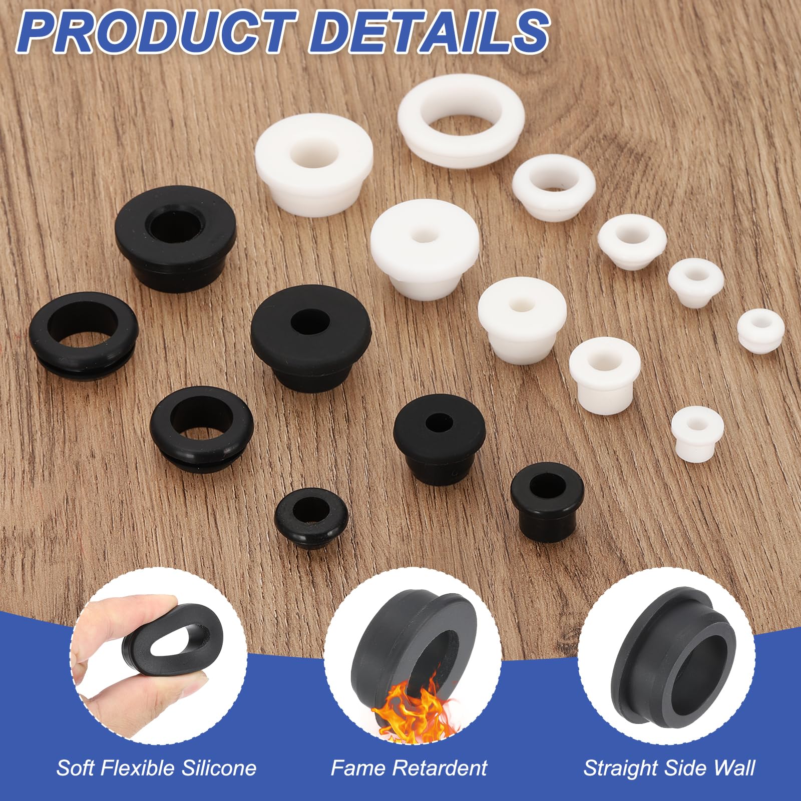 PATIKIL Silicone Rubber Grommet, 7 Pcs 1-7/16"(35mm) Drill Hole - Image 3