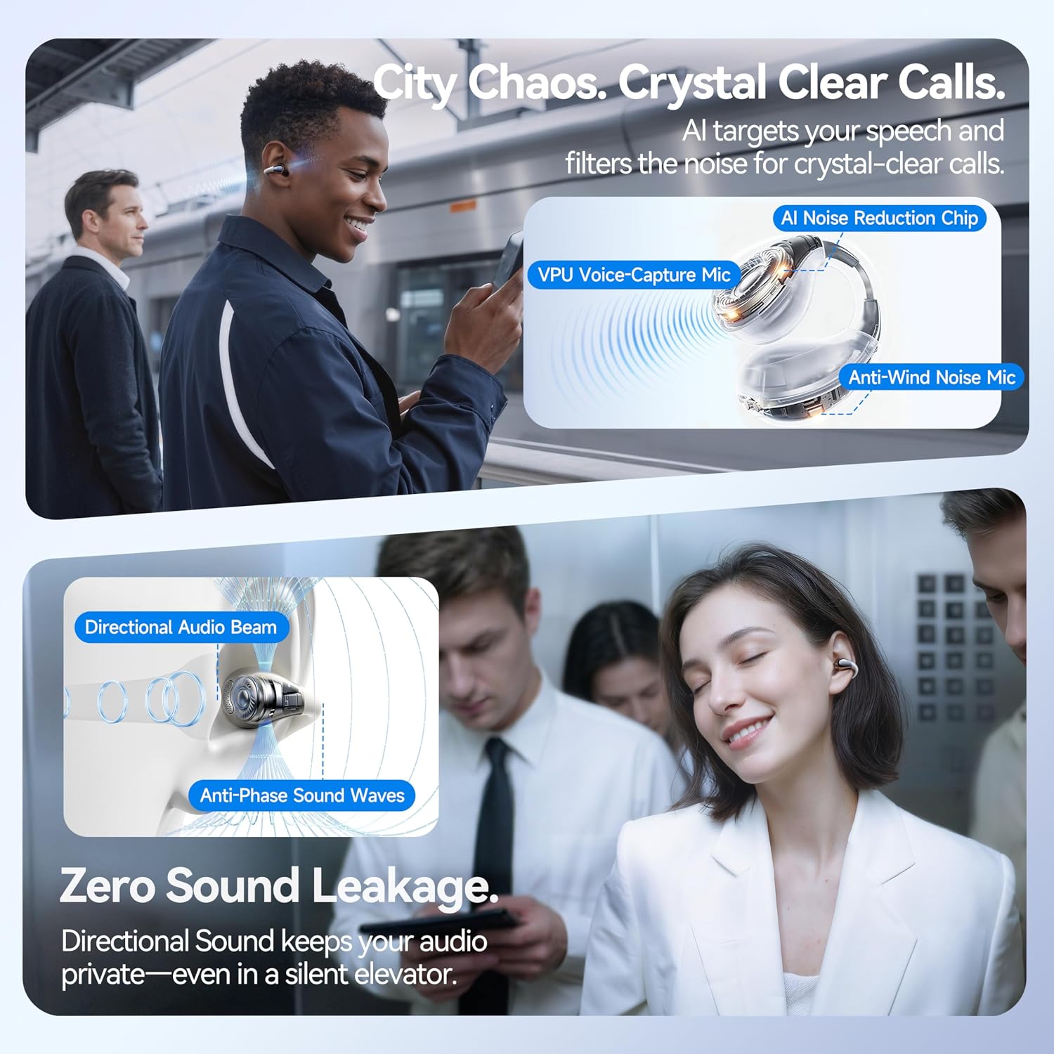Linklike Most Comfortable Open Ear Clip-on Earbuds [Patented Zero Pressure & Top... photo 6
