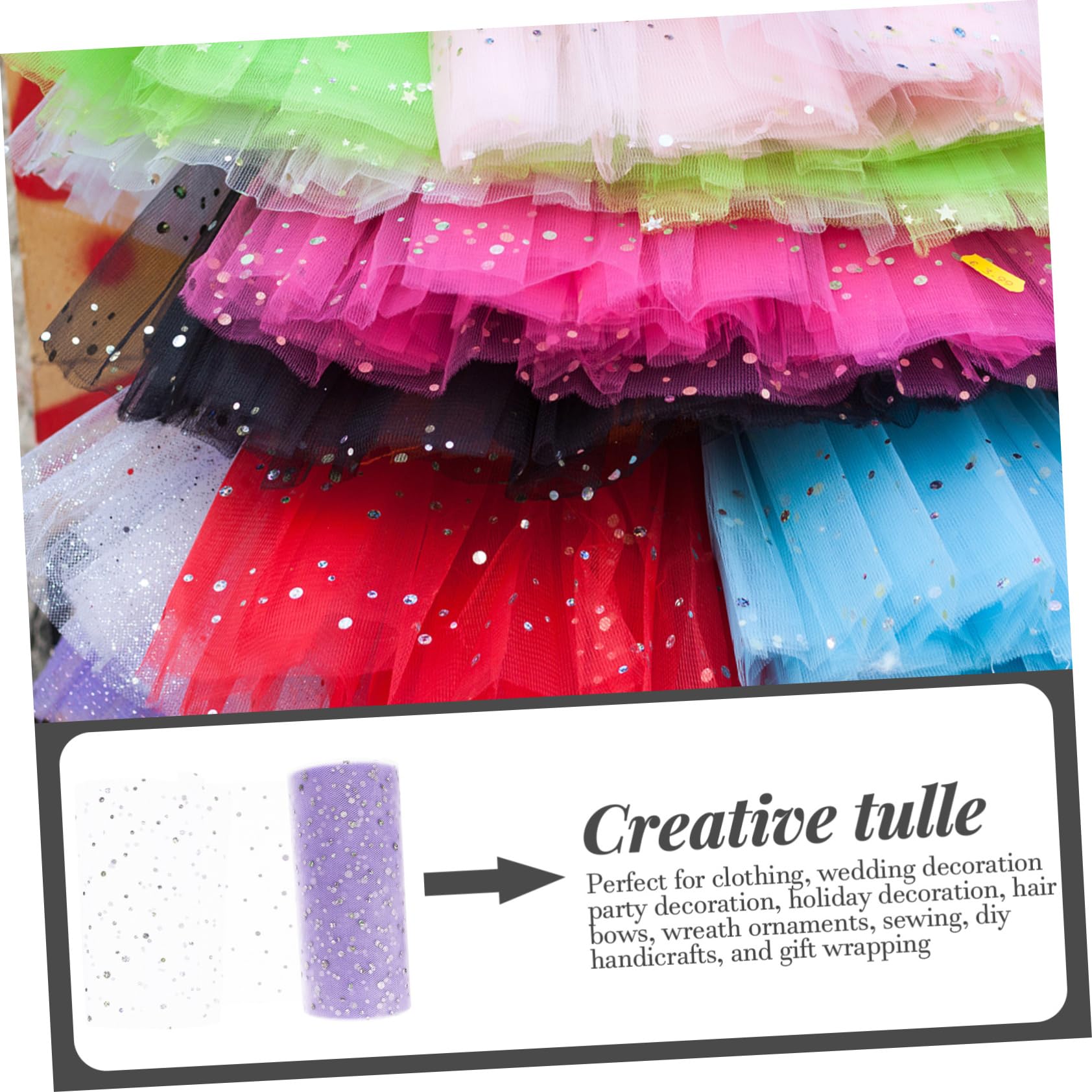 SEWACC 5rouleaux Tulle Décoratif Maille Yards De Tulle Pour Diy Décorations De Fête Mariage Et Anniversaire