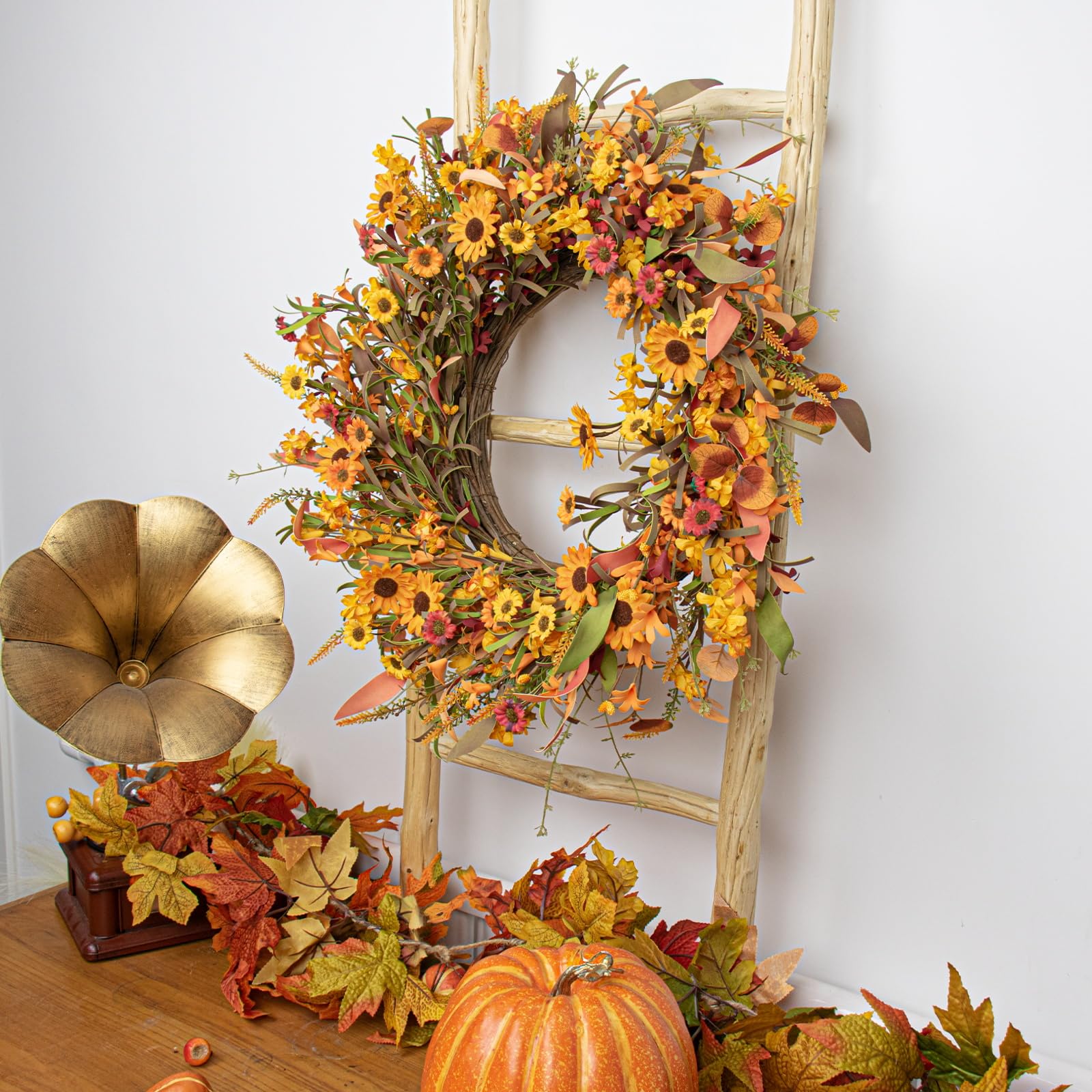 Amazon.com: J'FLORU Artificial Fall Wreath 22 Inch Fall Wreaths