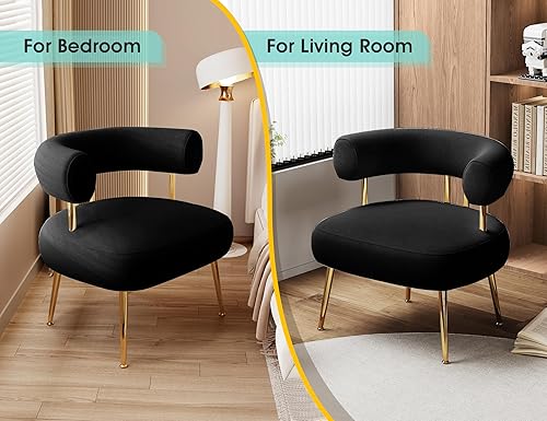 Miniatura 10 de Mid Century Sherpa Boucle - Silla decorativa redonda tapizada con brazo de barril para espacios pequeños, sofá de esquina lateral esponjosa para