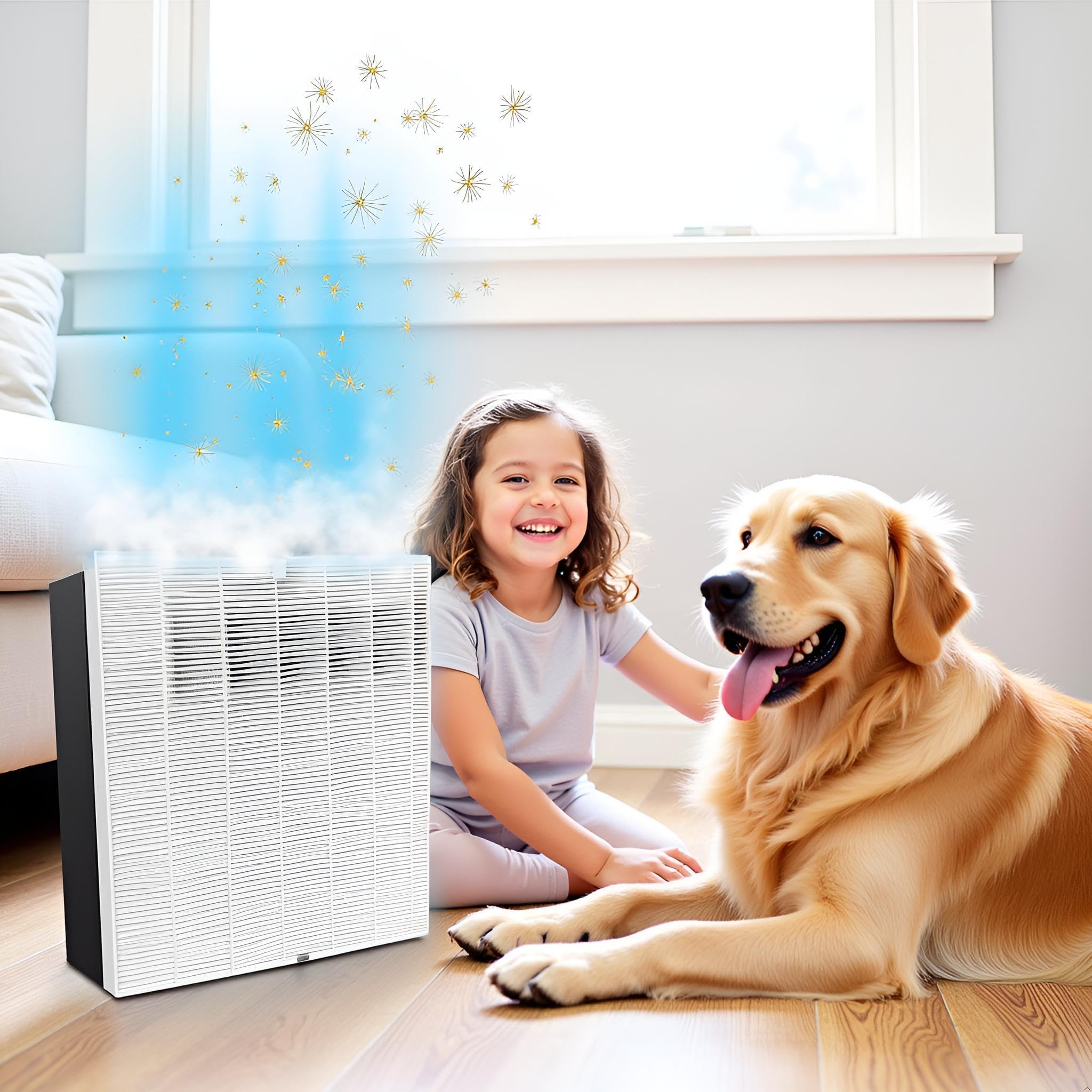 Jakelove Filtro dell'aria HEPA di ricambio + 4 prefiltri al carbone, compatibili con COWAY Airmega AP-1512HH AP-1518 200M, kit di filtri H13 ad alta efficienza #3304899 (aria 200M 1+4)