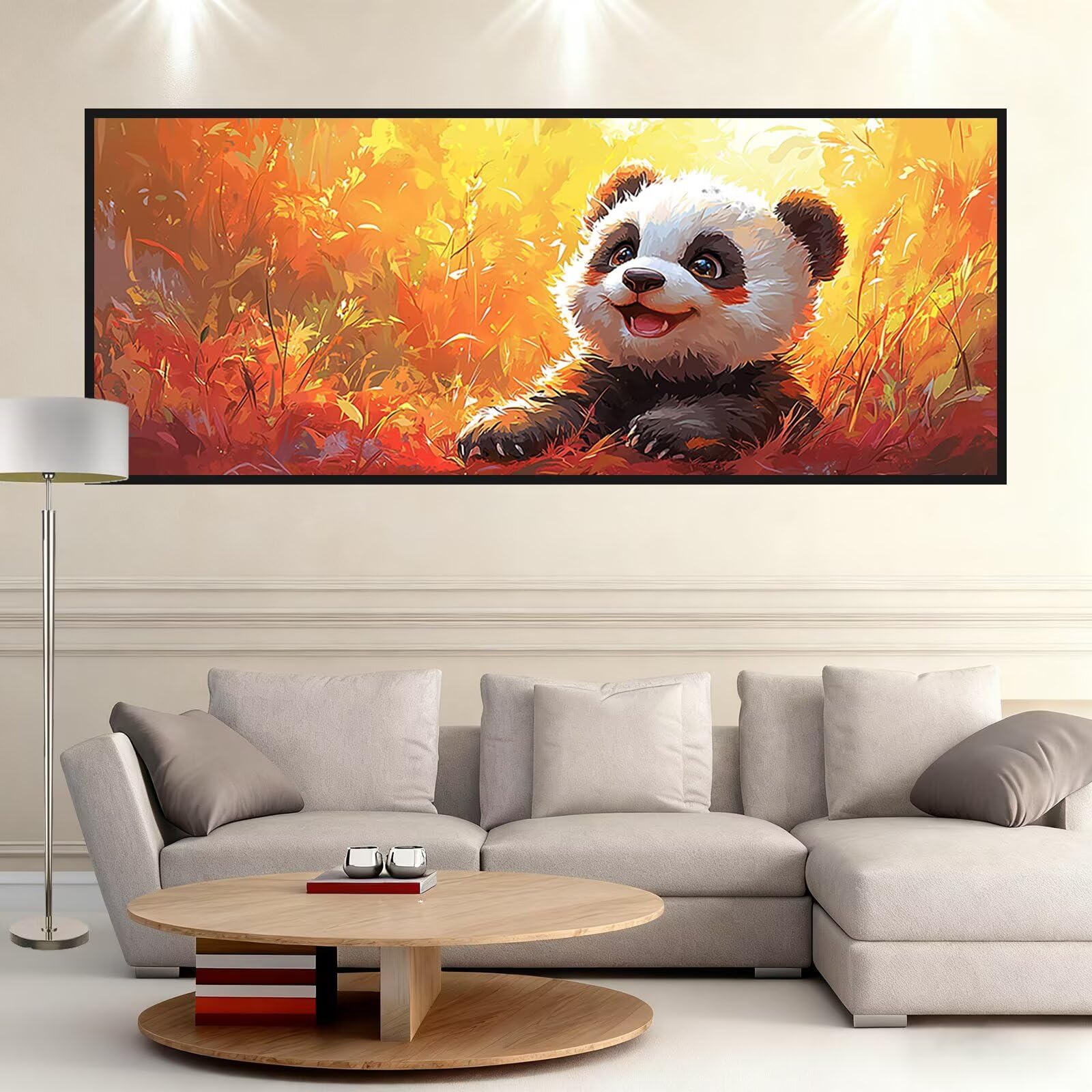 Malowanie według numerów dla dorosłych 120x50 cm obraz liczbowy dorośli zwierzęta obrazy do malowania Panda DIY malowanie według numerów zestaw obraz olejny oryginalne prezenty dla kobiet dekoracja