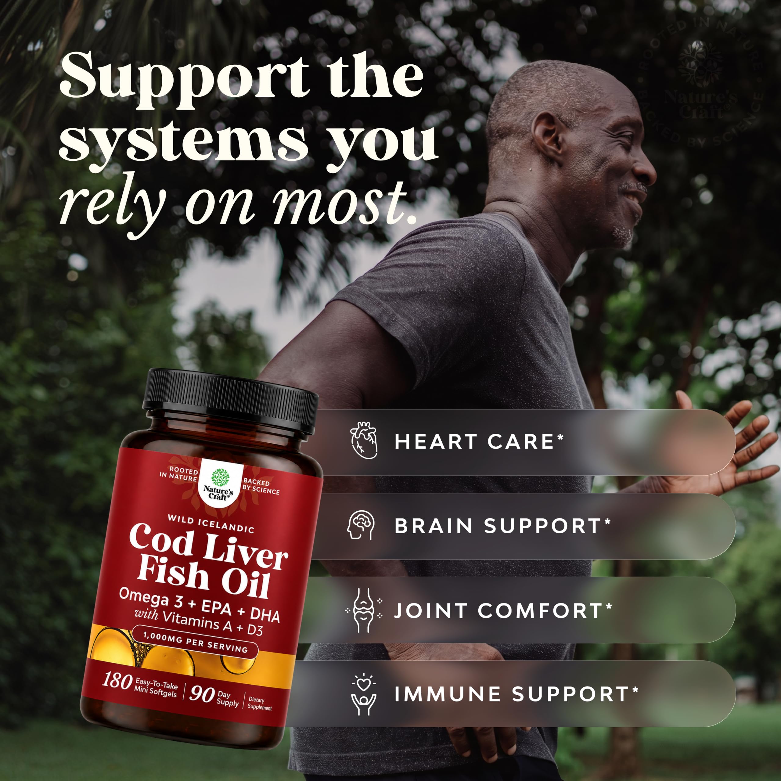 Icelandic Cod Liver Oil Softgels - Omega 3 Fish Oil with Vitamin A - 180 Ct — Amazon image 3
