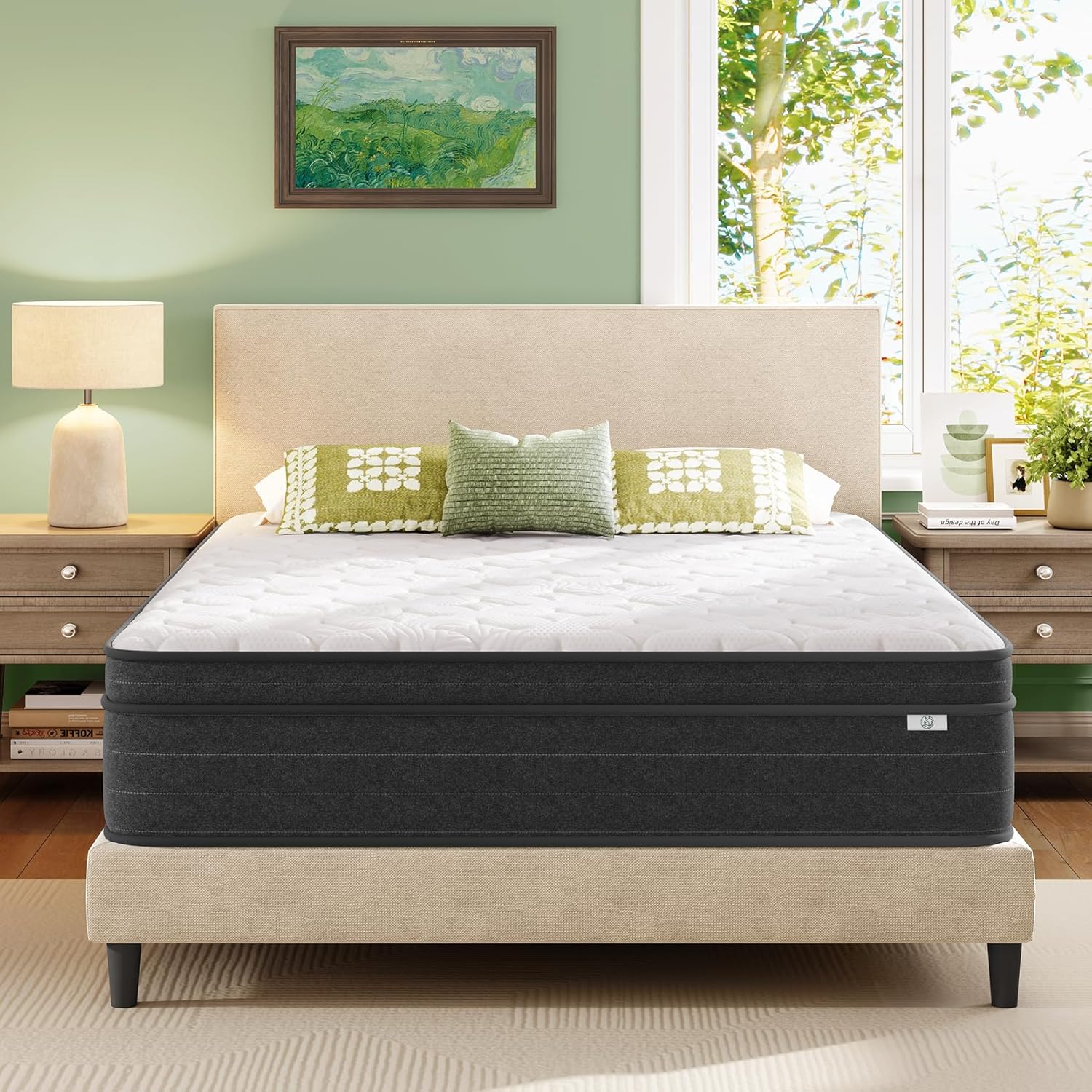 Twin Mattress 10 Inch in a Box - Memory Foam & Pocket Spring Hybrid Mattress for Back Pain Relief, Cool Breathable Fiberglass-Free Cover, Medium Firm, CertiPUR-US Certified Twin 10" Grey