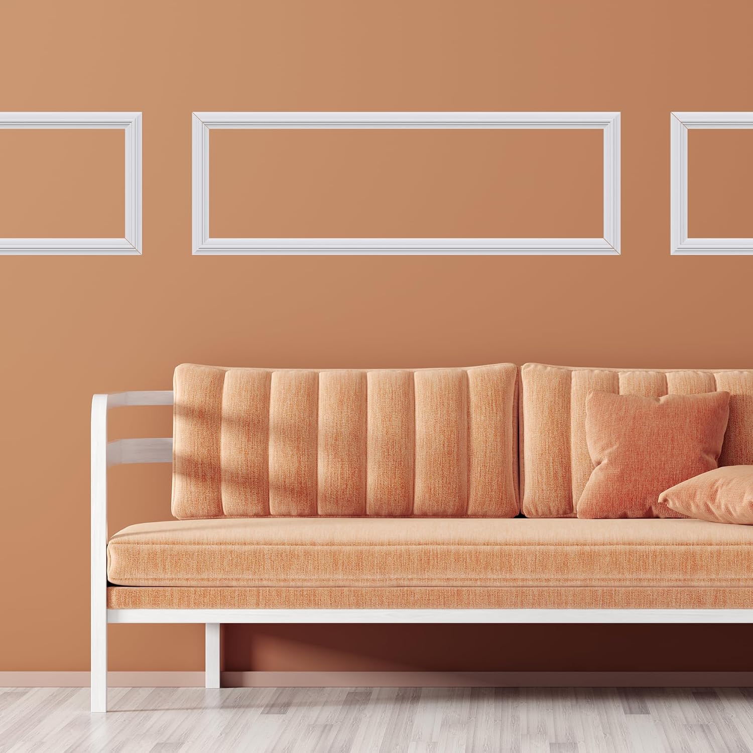 3 Set Panels Peel and Stick Premade Wainscoting Accent Wall Panels for Interior Wall Decor Easy DIY Build and Picture Frame Door Decor (8 x 24 in)