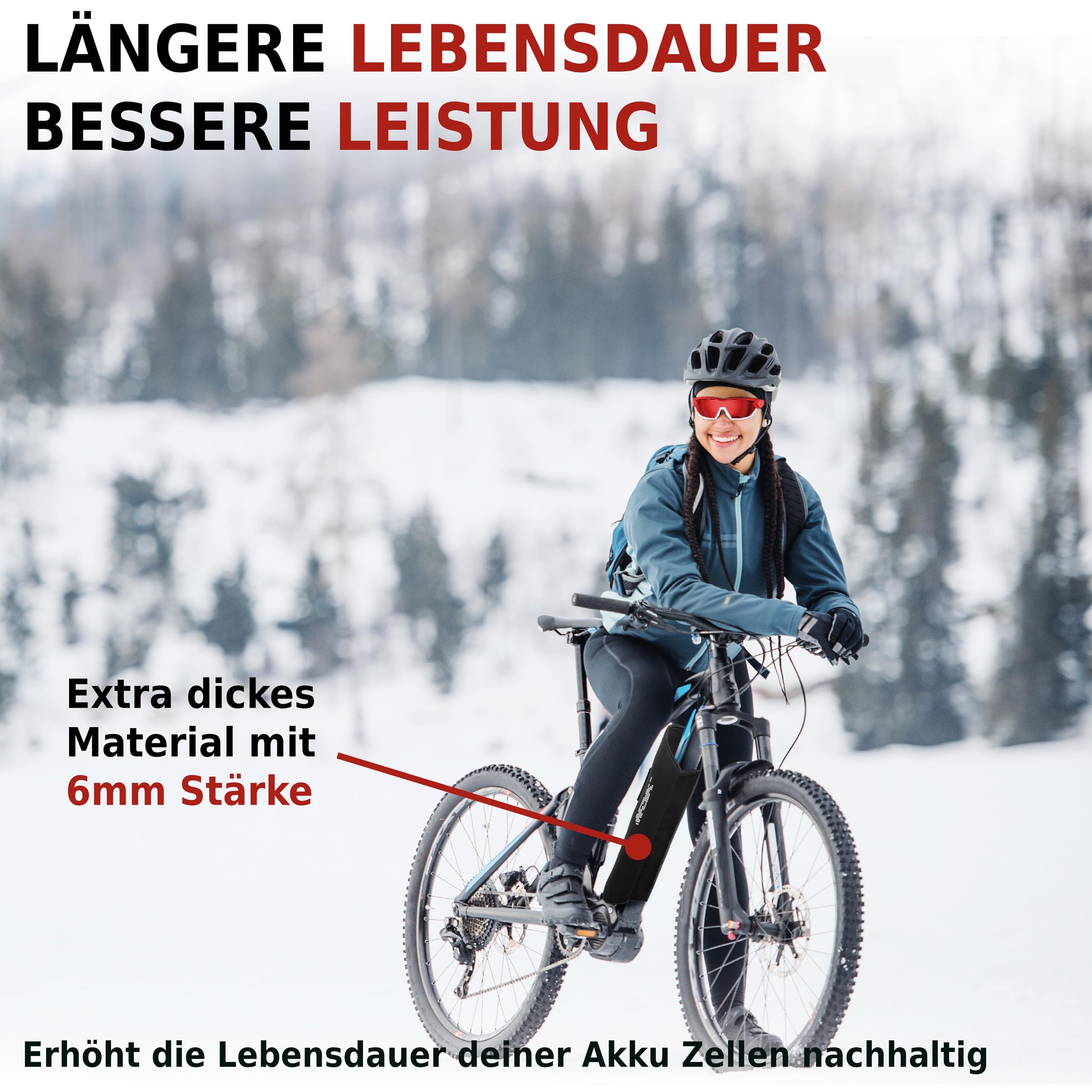 E Bike Akku Schutzhülle 29-42 cm Umfang/ebike akku Schutz für maximale Reichweite/e-Bike Zubehör schützt vor Kälte & Schmutz
