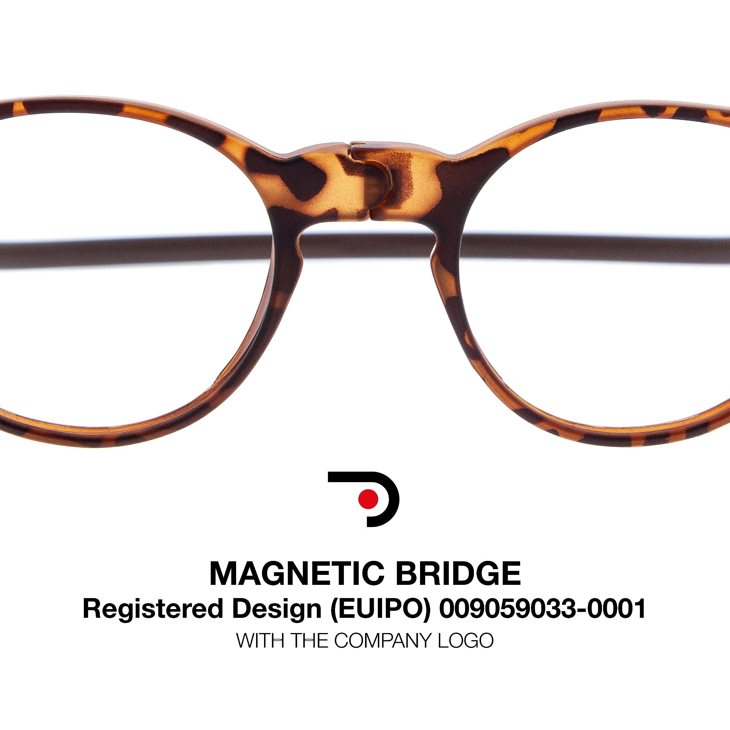 DIDINSKY CherryDIDINSKY Blue Light Blocking Magnetic Reading Glasses for Men and Women. Rubber Touch Flexible Temples and Anti Glare Lenses. Havana +1.0 - Image 4