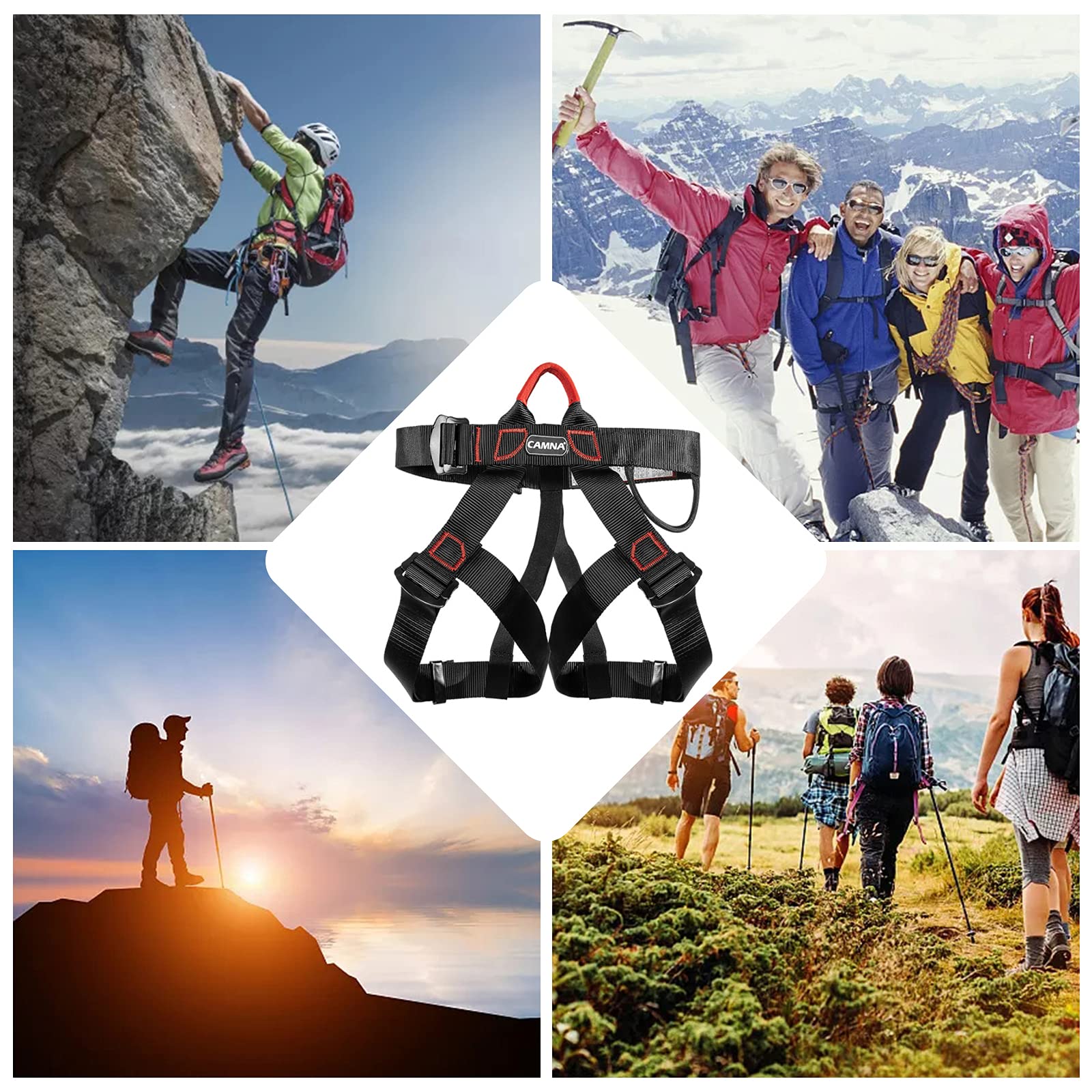 Klettergurte Befestigender Klettergut, Breiterer Halbgurt zum Bergsteigen Halber Körperklettergurt Für Feuerrettung Bergsteigen Absturzsicherung Für Frauen, Männer