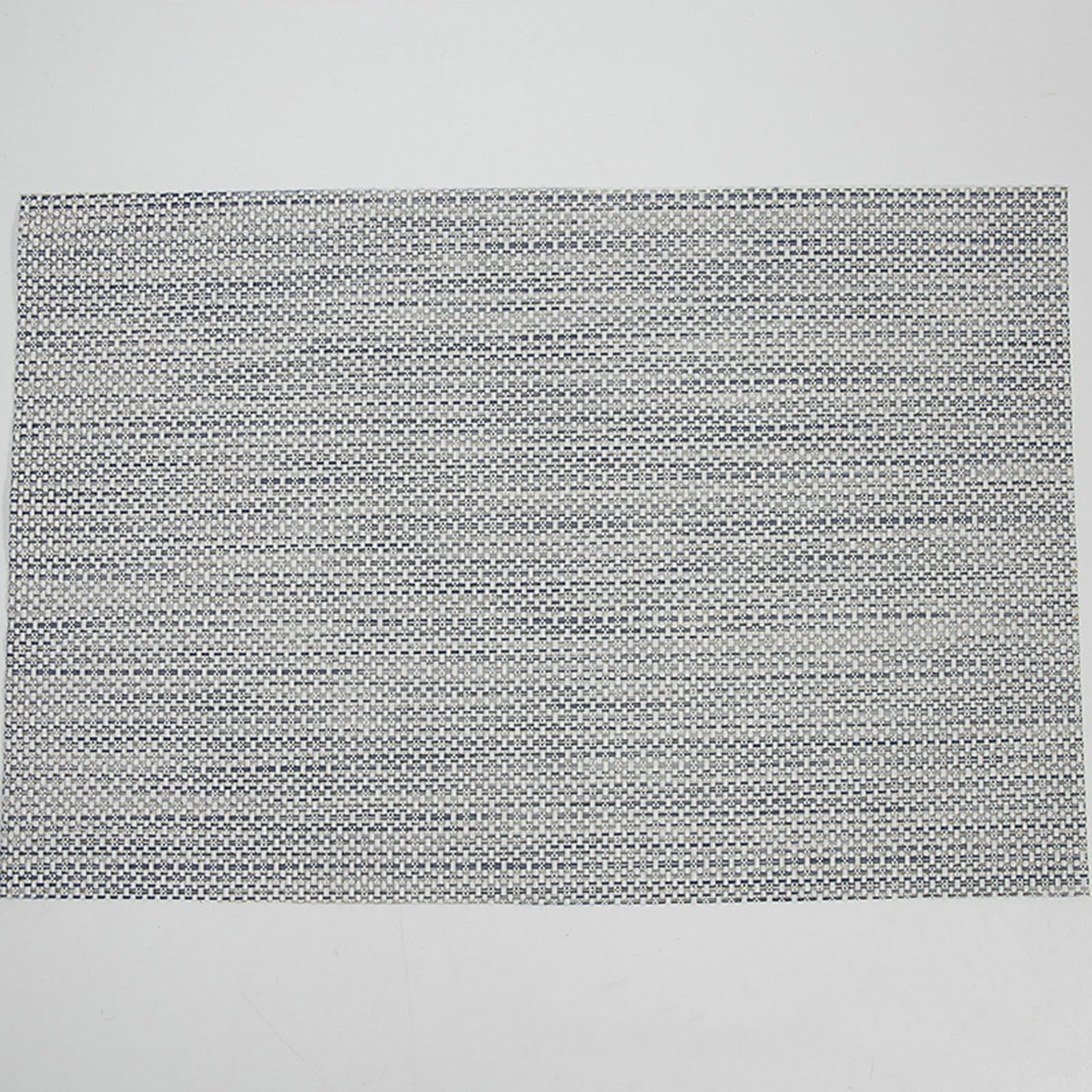 KnSam Zestaw 6 podkładek stołowych, zmywalnych, eleganckich, kwadratowych, 45 x 30 cm, 70% PCW + 30% PET, prostokątne, plecione, antypoślizgowe, maty stołowe, do jadalni, kolor jasnoszary, złoty, do