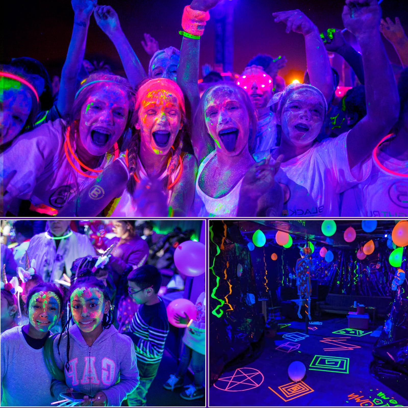 Schwarzlicht,12 LED 3W Schwarzlichtlampe Bar Licht Partylicht für Halloween Körperbemalung Bühnen und Party Deko
