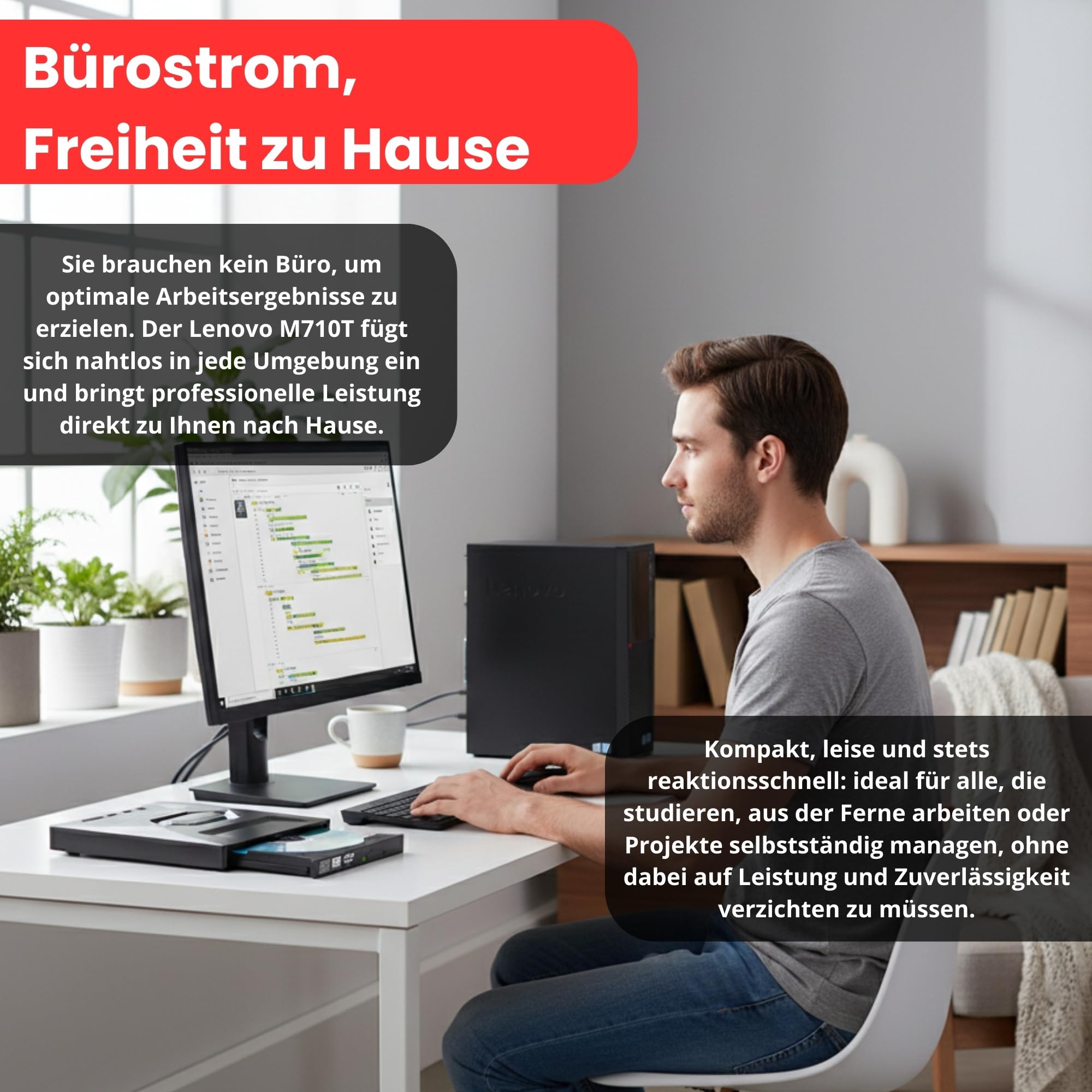 Lenovo - Schneller PC mit Intel Core i7 6700 - Desktop Computer + Silent Rechner für Büro & Home Office mit 4 GHZ - 16 GB - 512GB SSD - USB3.0 - WLAN - inkl Windows 11 Pro und Office 2016