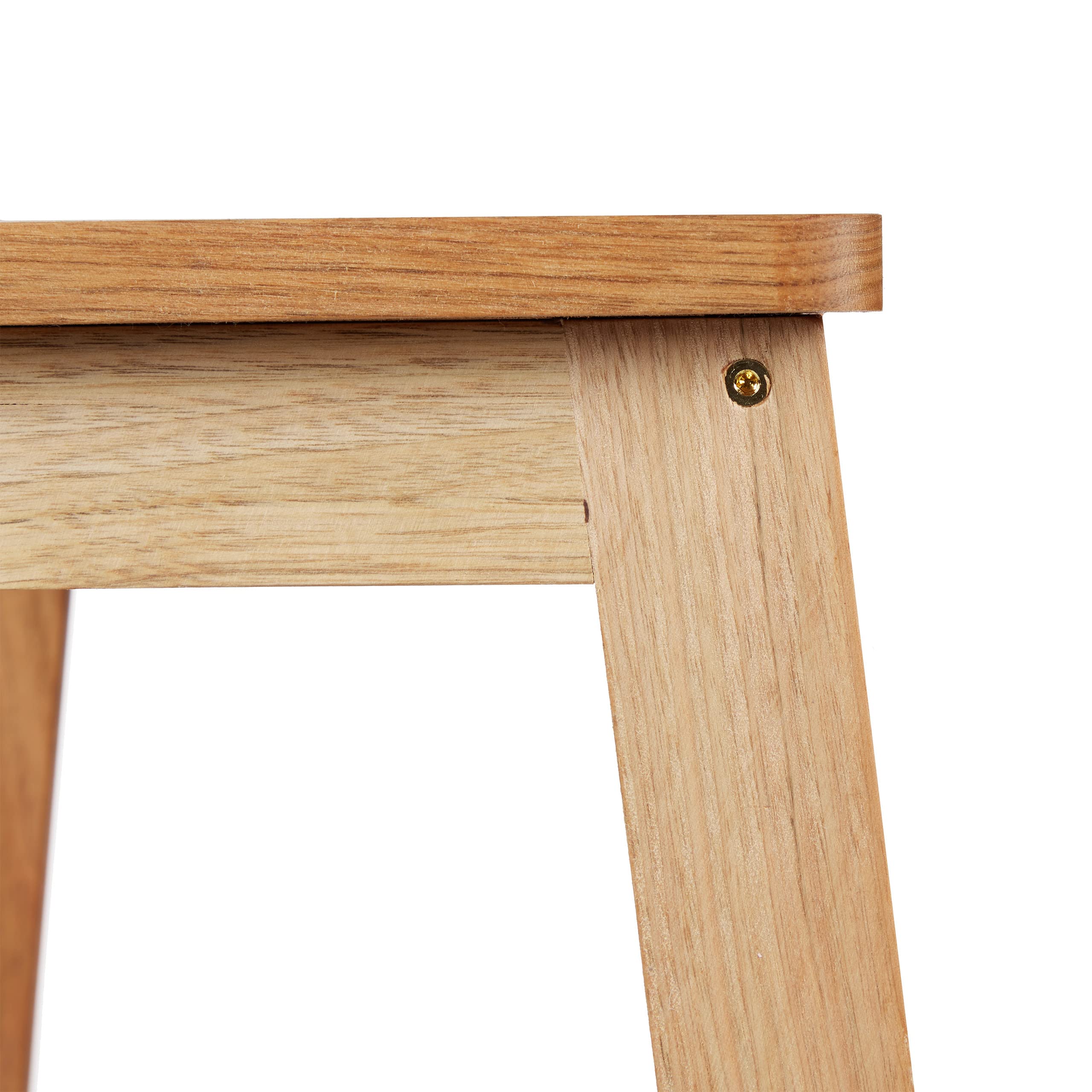 Relaxdays Sgabello a Scaletta in Legno di Noce, 2 Gradini, Rialzo per Bambini, fino a 60 kg, 47 x 38 x 38 cm, Naturale