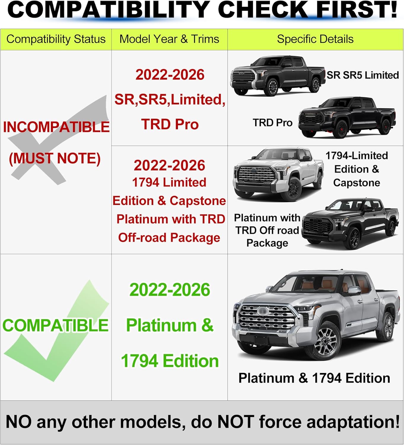 Direct-Snap LED Grill Lights for Toyota Tundra 2022-2025 2026 Accessories Front Grille Head Light, Only Fits Platinum & 1794 Edition (Amber)