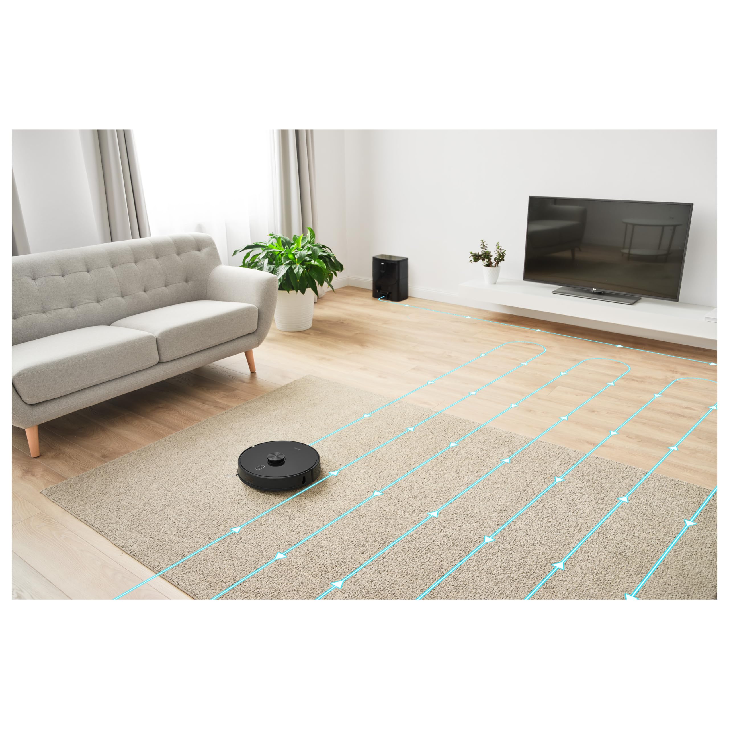 Sencor Robot Aspirapolvere Lavapavimenti, Ultra-Potente 3000Pa, Stazione Svuotamento Automatico, Navigazione LiDAR, Silenzioso, Ideale per Peli Animali, Controllo tramite App e Alexa, Lunga Autonomia