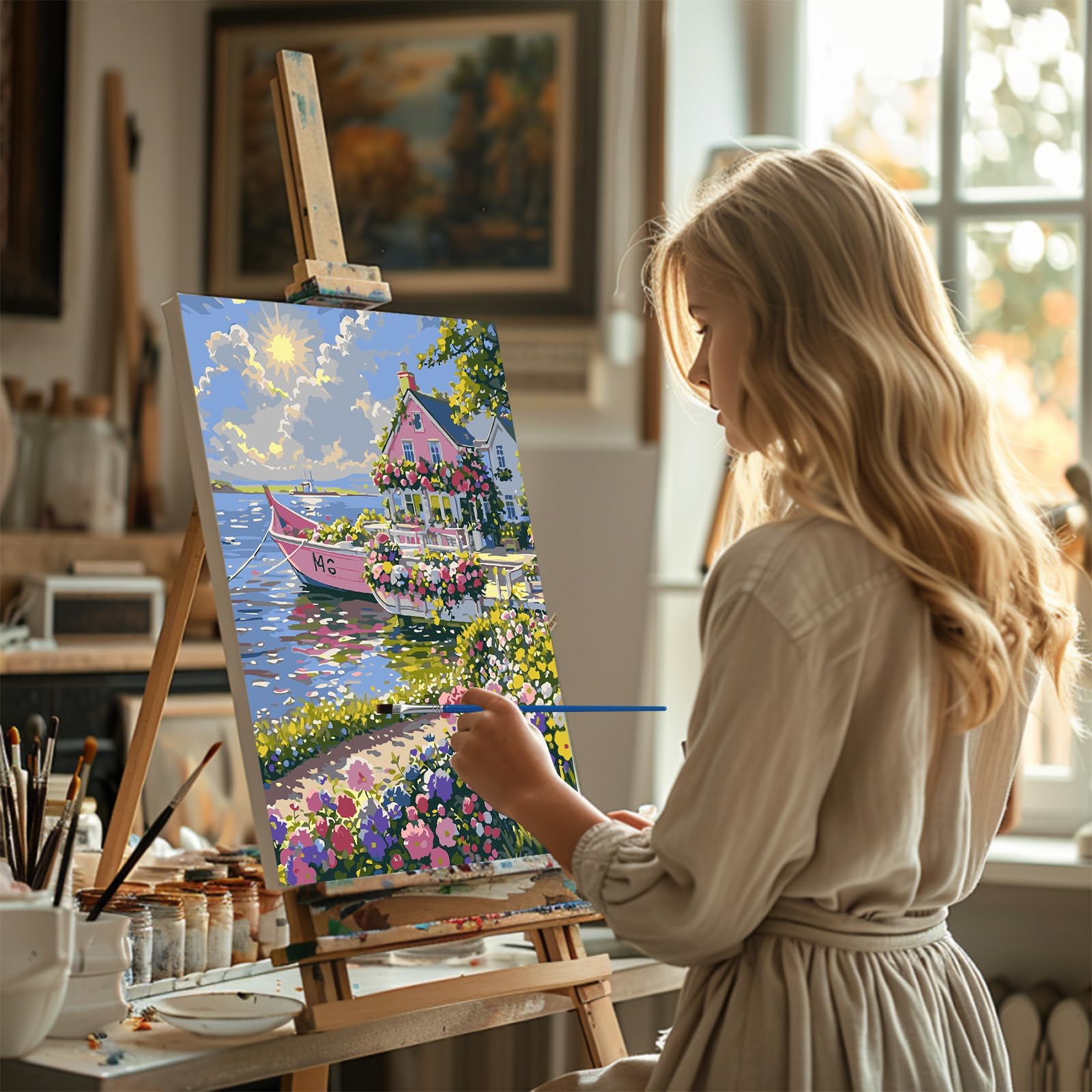 HEIBAGO Paysage Peinture par numéros pour Adultes, Kit de