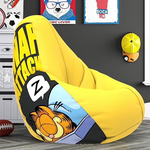 Pi Bean Bags - Bean Bag with Beans Filled - XXXXL - Official: Garfield - for Adults - Max User Height : 5.5 Ft.-Weight : 8...
