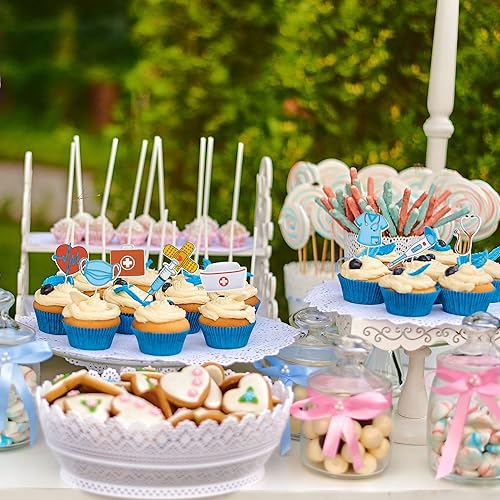 Miniatura 6 de Gyufise 36 piezas de decoración de cupcakes para enfermera, escuela de enfermería, graduación, cupcakes para médicos, enfermeras, graduados, fiestas