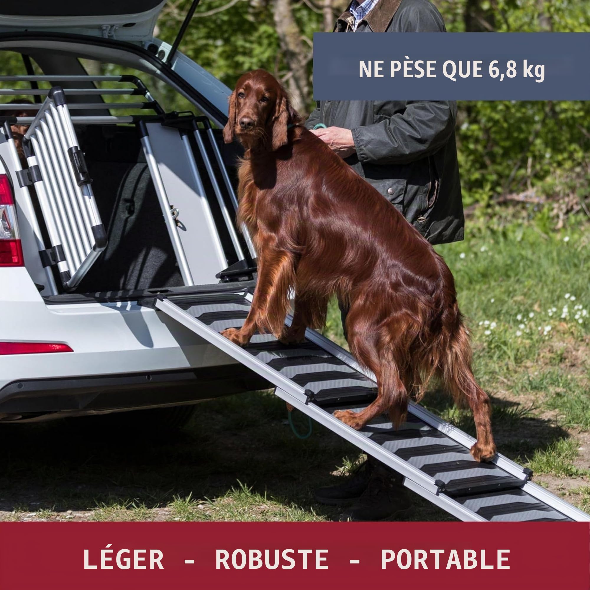 Trixie Rampe télescopique Robuste de 175,3 cm, en Aluminium léger, Rampe Portable pour Chien, Rampe de Voiture, Extra Longue