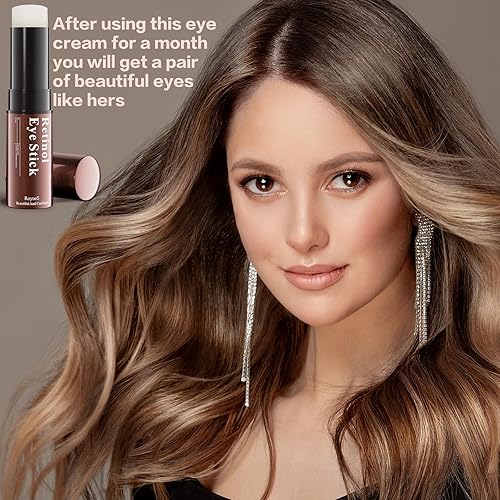 Retinol Eye Stick, Eye Balm Glow Skin Care for Dark Circles and Puffiness Under Eye Cream Anti Aging for Wrinkles Brightening Eye Cream for Bags