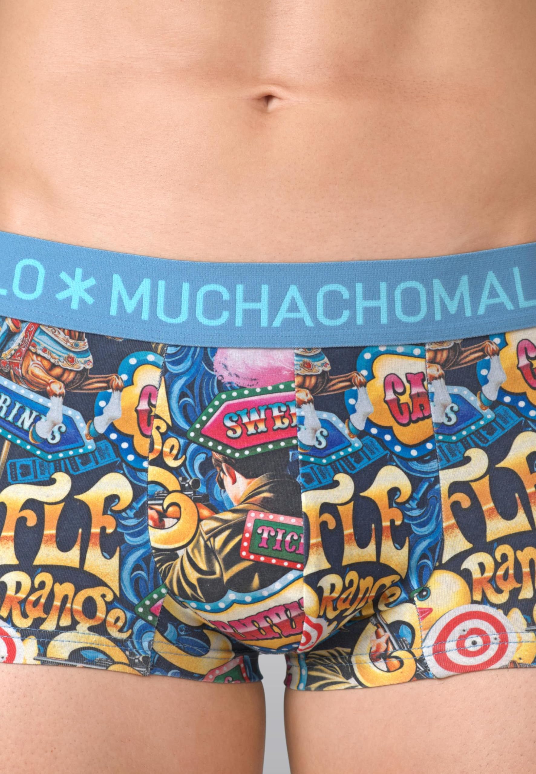 Muchachomalo Uomo Trunks 3-Pack, Fantasia, Cotone, Fascia Elastica
