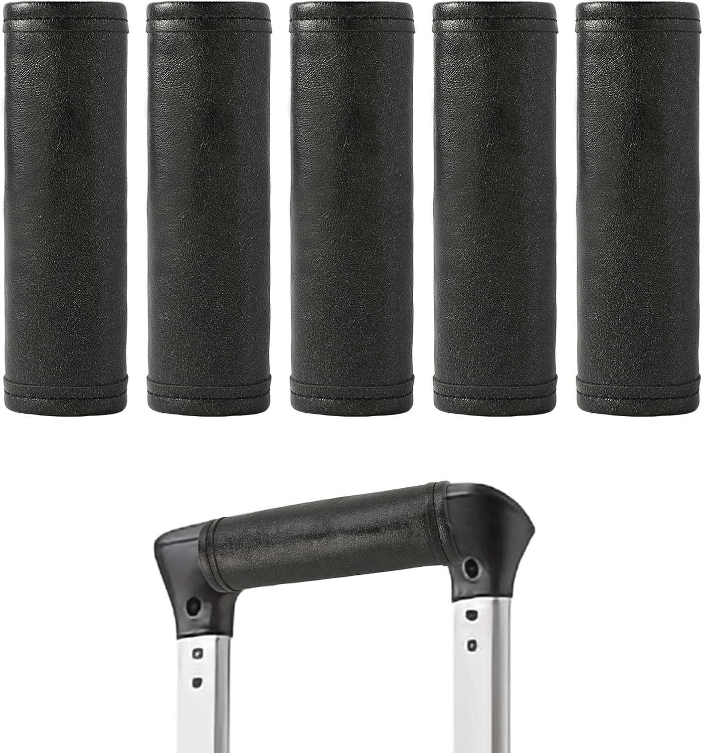 5Pack Luggage Handle Wrap for Suitcase Luggage Identifiers Tag for Suitcases Handle Cover Marker Travel Accessories (05Handle Wrap-Black)