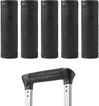 5Pack Luggage Handle Wrap for Suitcase Luggage Identifiers Tag for Suitcases Handle Cover Marker Travel Accessories 05Handle Wrap-Black