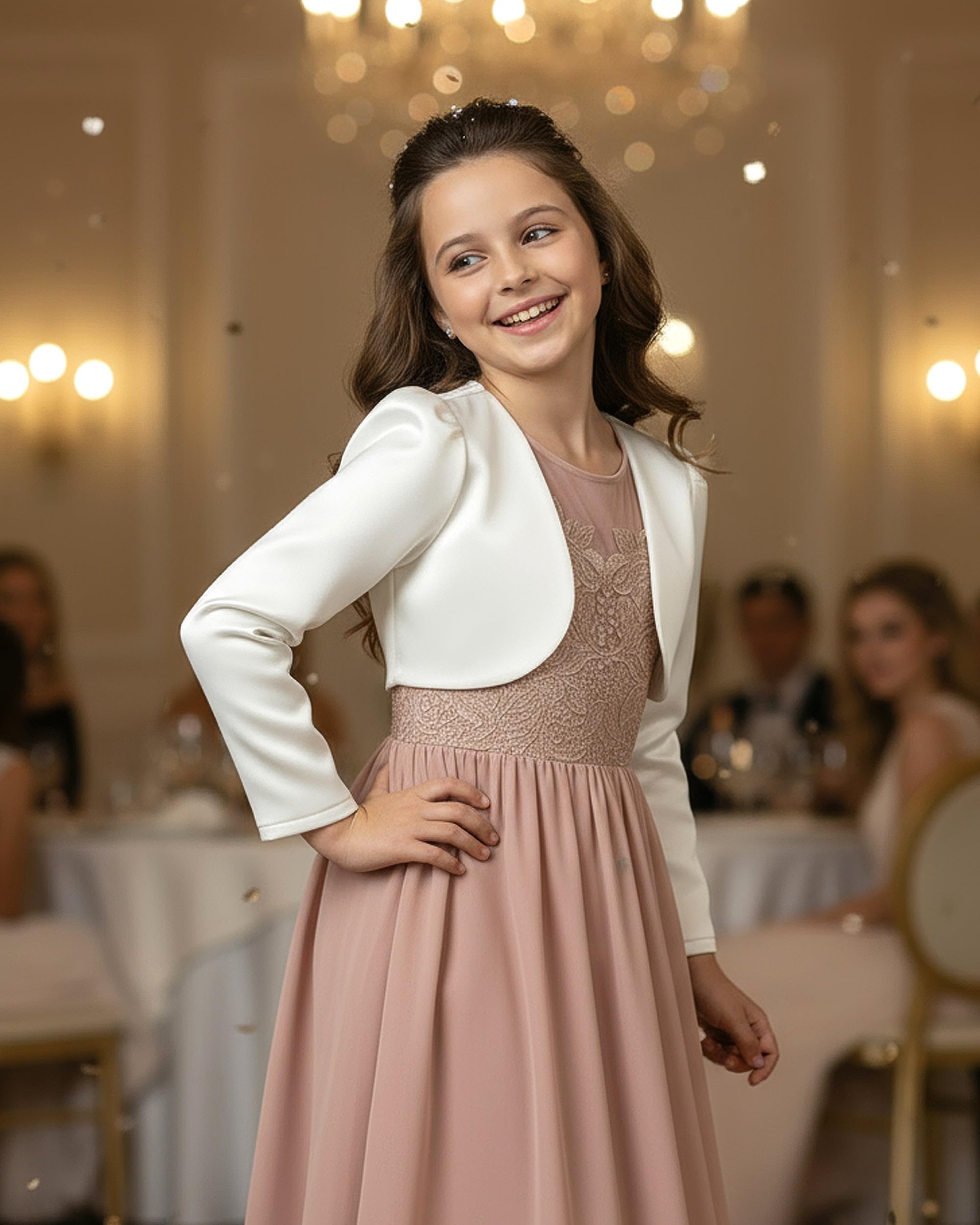 BlackButterfly Enfants Satin Manche Longue Boléro Filles