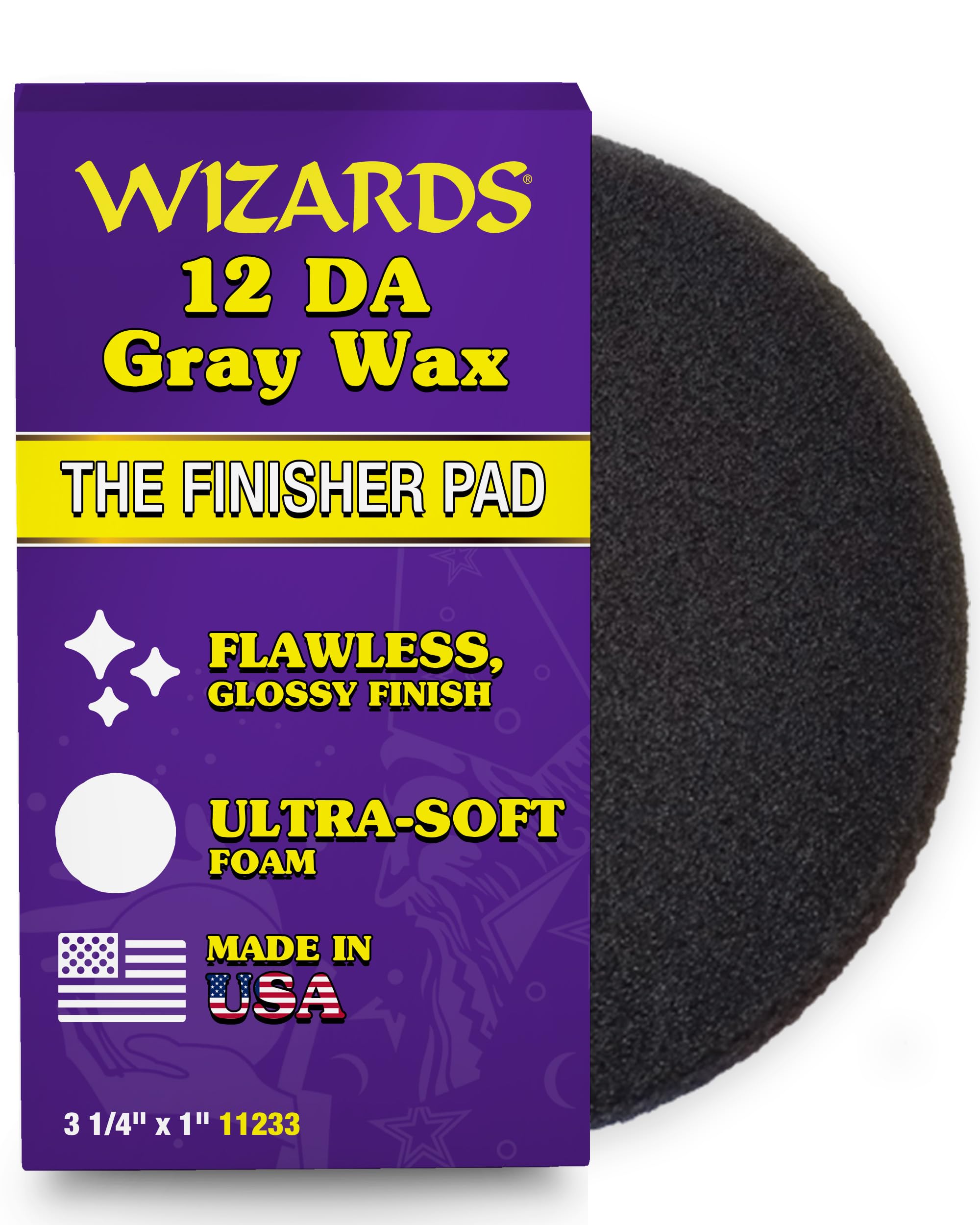 Amazon.com: Wizards 12 DA Gray Wax and Finishing Pad - ‎12mm DA