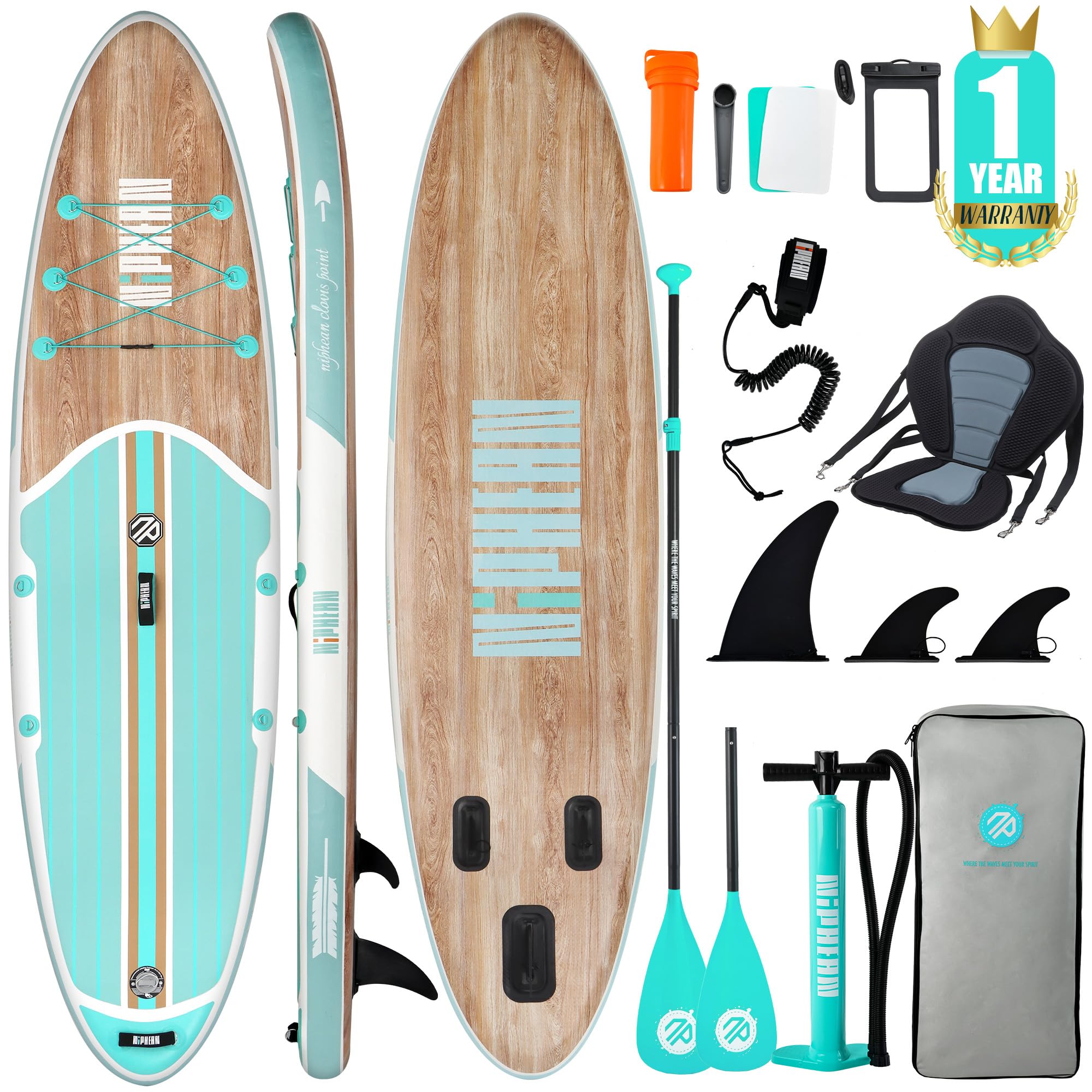 Niphean Sup Gonfiabile con Accessori SUP, Coperta in EVA Antiscivolo, SUP Gonfiabile con Sedile,320cm tavola da sup, Tavole SUP Gonfiabili Adulti e Giovani di Tutti i Livelli di Abilità