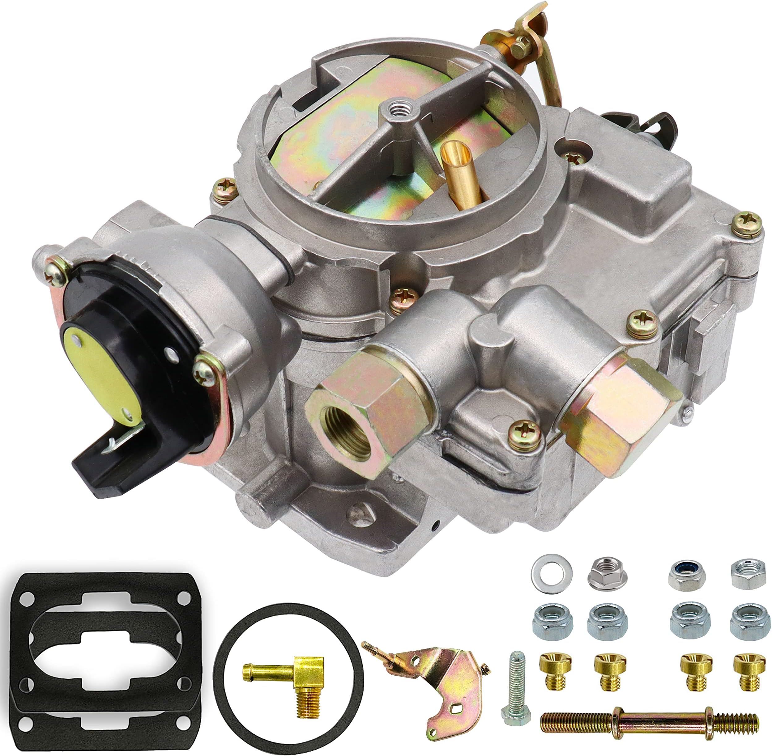Marine Carburetor 2 Barrel Carb For Mercruiser Rochester Mercarb 3.0L 2.5L 4 CYL Engines With Electric Choke & Jets Gaskets Long Linkage, Replace 3310-864940A01, Base Bolt Pattern Is 3 3/4 X 2 Inches - View #8