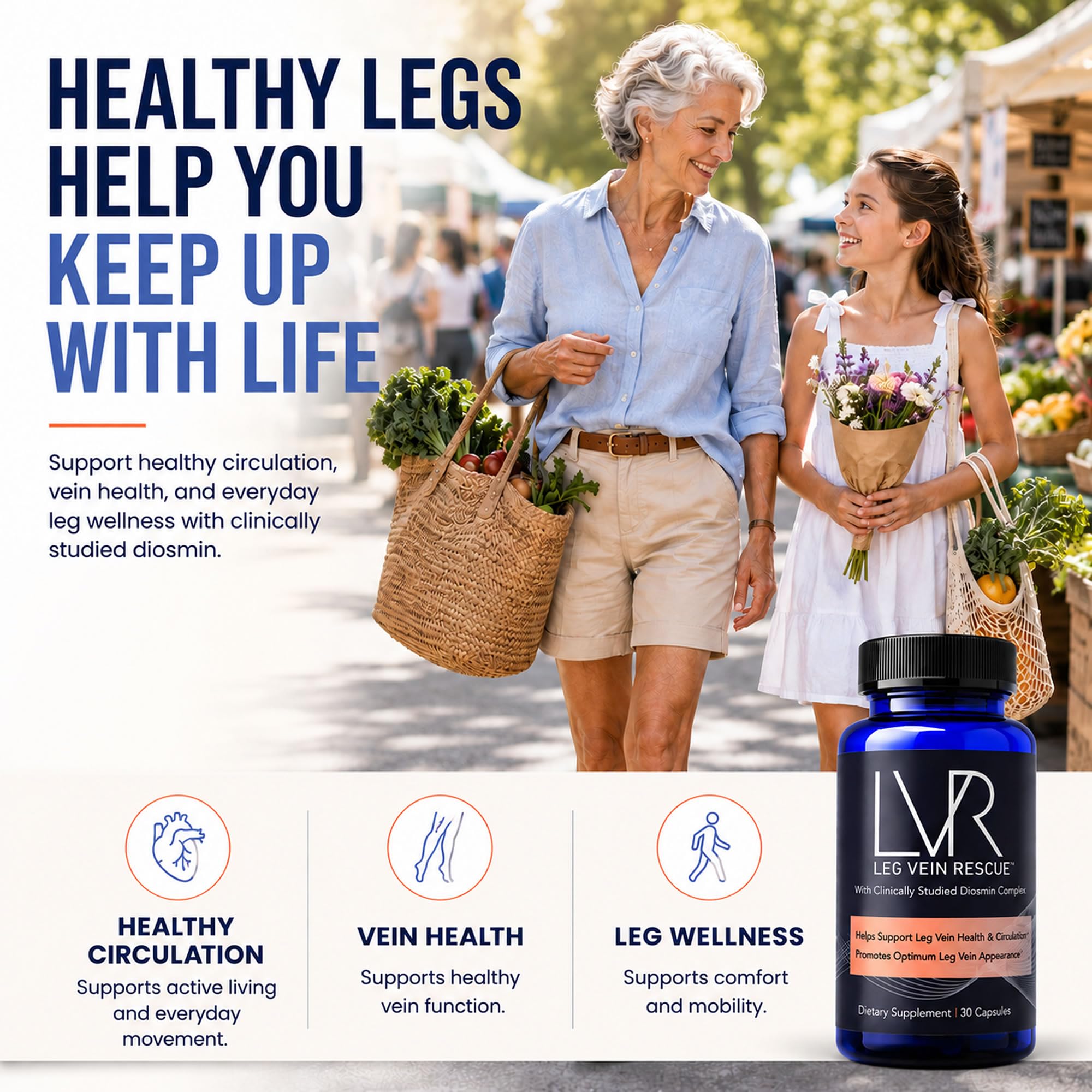LVR Diosmin Supplement, 570mg, Leg Wellness & Circulation Support, 30 Days — Amazon image 2