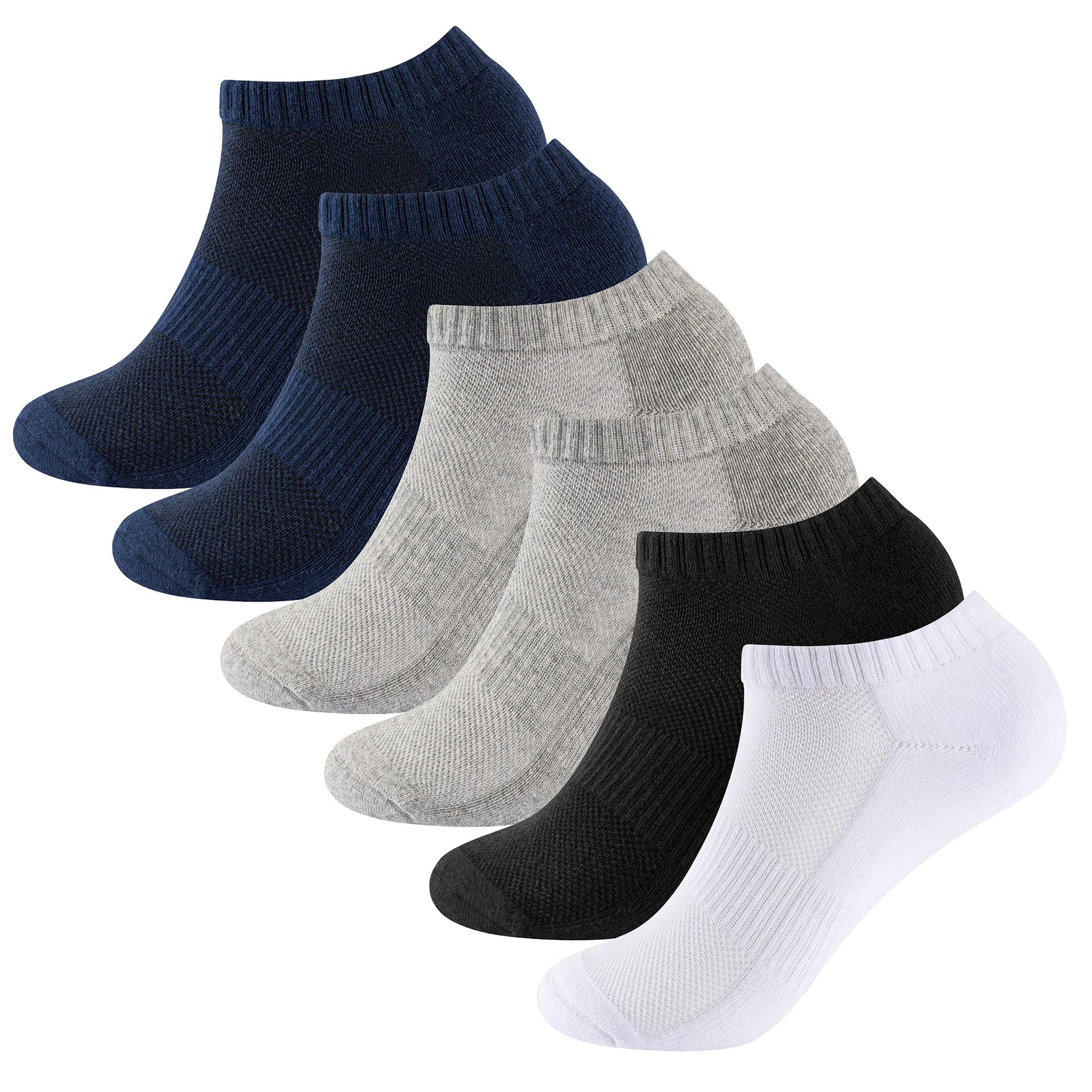 The Essentials Wardrobe Men's 6 Pairs Assorted 6Pk Half Terry Trainer Socks - Uk 6-8.5/Eu 39-42.5 - Assorted