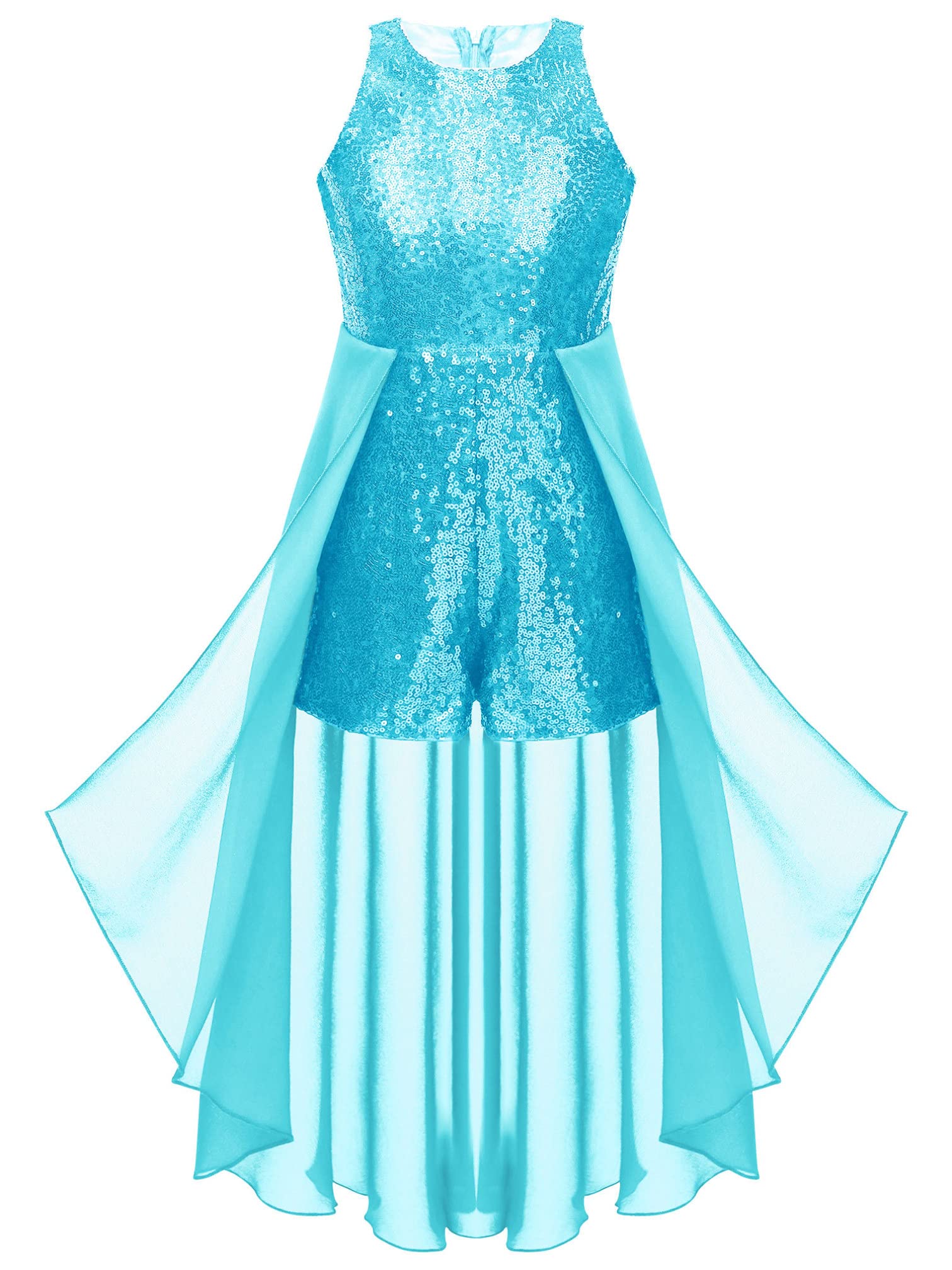 MSemis Vestido Lentejuelas de Fiesta para Niña Mono de Ceremonia con Tul Vestido Elegante de Cóctel Cumpleaños Partido 5-16 Años