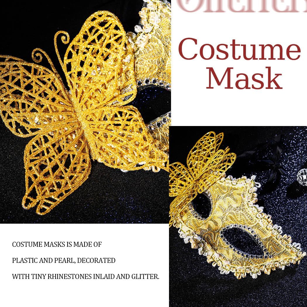 Costume Masks for Women Butterfly Mask Venetian Carnival Masks Mardi Gras Halloween Party Ball Prom Mask One Piece
