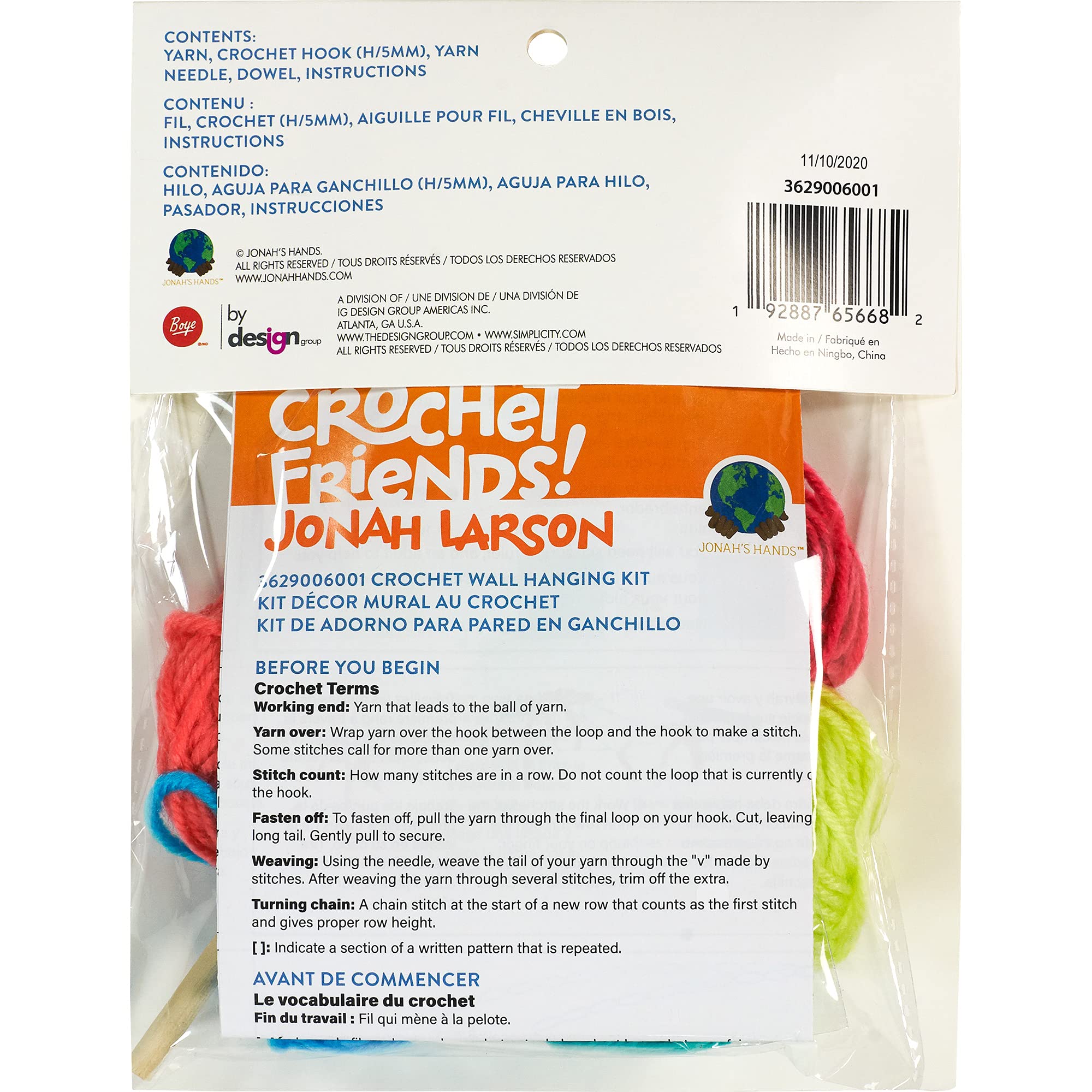 Boye Jonah Larson Crochet Friends - Wall Hanging KIT, Multicoloured, 11 pcs - Image 2