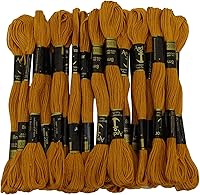 Vista 1 de IBA Indianbeautifulart Anchor - Hilo de bordado de algodón trenzado a mano, 25 madejas, color amarillo mostaza