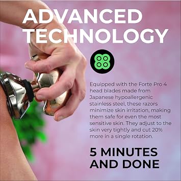Skull Shaver Butterfly Kiss PRO - Women's Electric Shaver for Bikini Line, Legs & Body - Wet & Dry Use - Ergonomic, Hypoallergenic Blades - 60 Minutes Cordless Use - Rose Gold