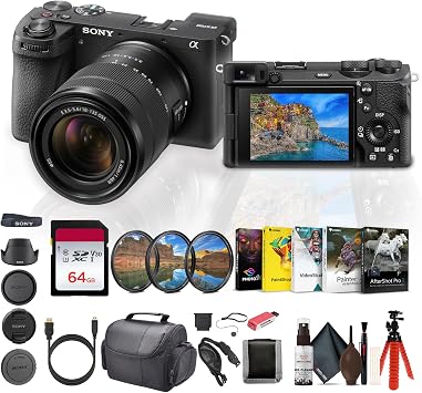 Sony Alpha a6700 Mirrorless Camera Kit with 18135mm Zoom Lens ILCE-6700M/B 26MP APS-C Sensor | AI Autofocus + 64GB Card + Filter Kit + Card Reader + Photo Software + More