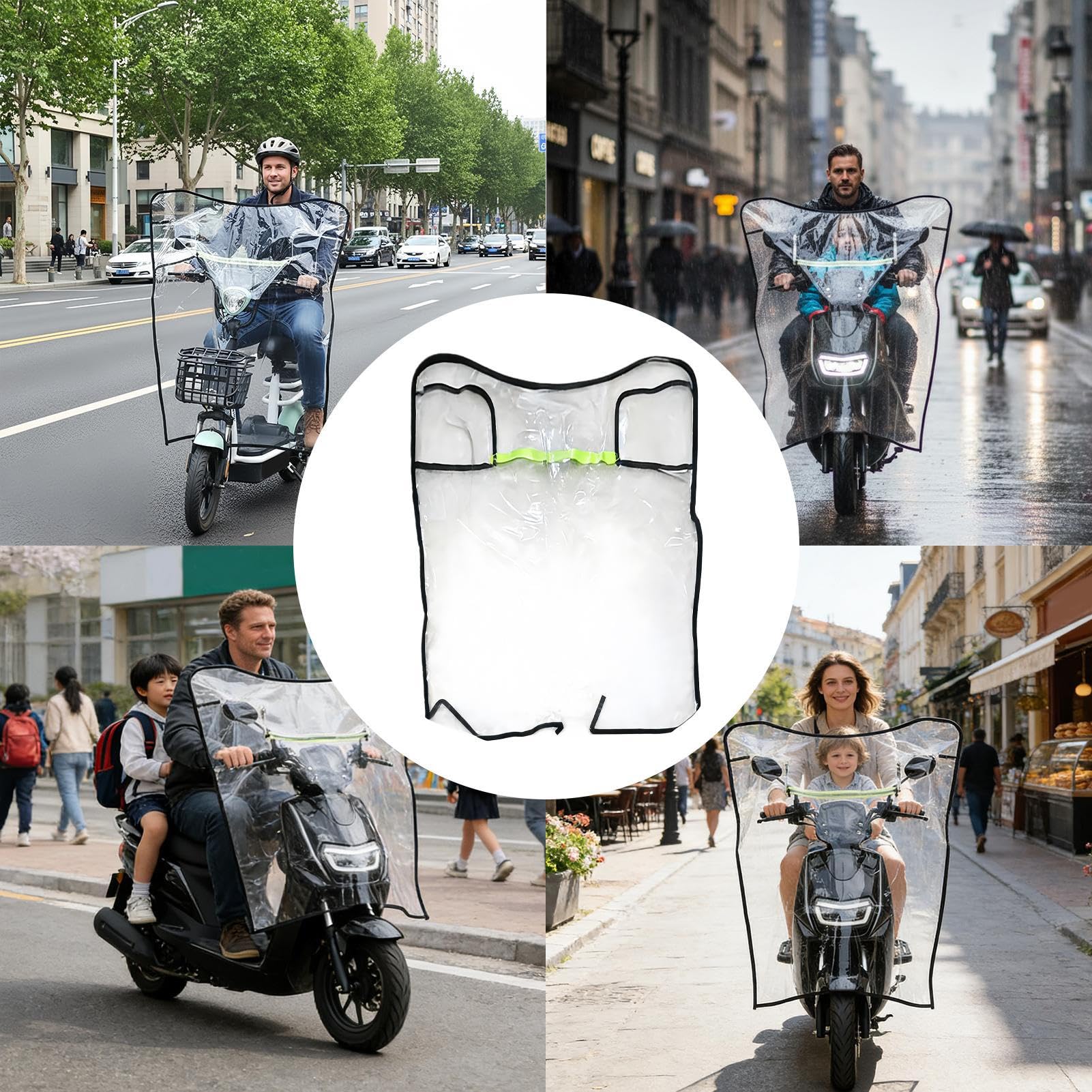 Parabrezza Moto – Parabrezza Parabrezza Parabrezza, Parabrezza Antigraffio, Robusto Attrezzatura di Guida Inverno | Attrezzature di Sicurezza per Moto Scooter Pendolarismo Tour Viaggi All'aperto Abe
