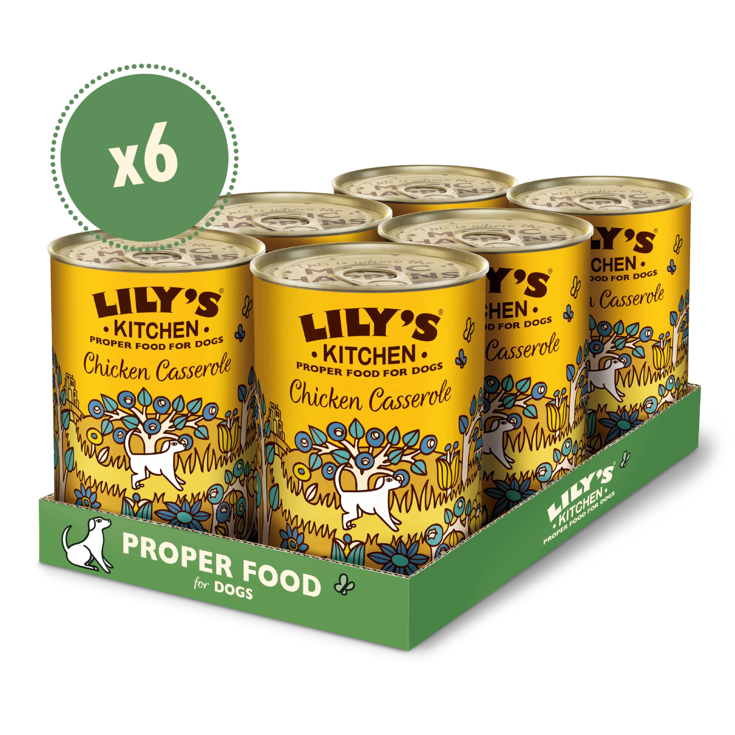 Lily's Kitchen Prodotto con ingredienti naturali Cibo umido per Cani Spezzatino di pollo con tacchino 6 x 400 g