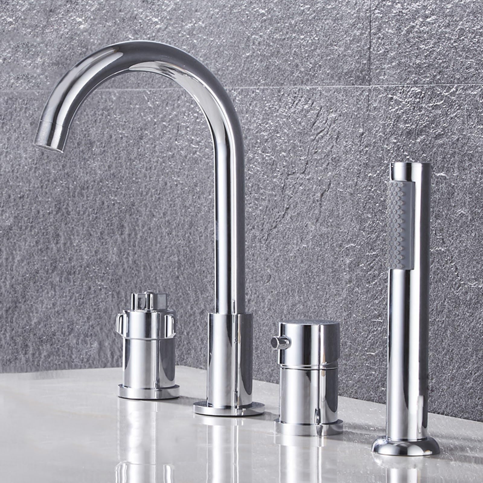 SBCGFY Bath Taps Mixer Tap With Pull Out Handheld Shower Attachment Chrome Finish,