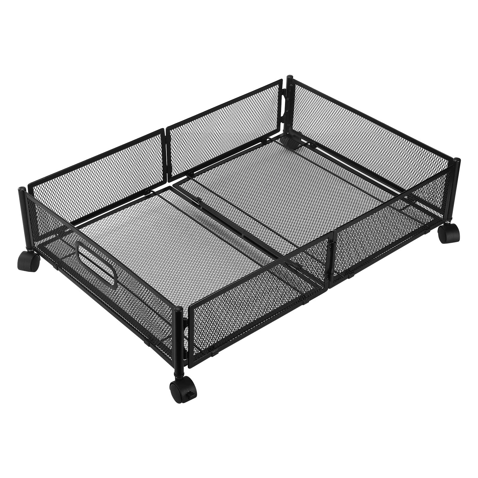 Opbergcontainers Onder Het Bed Met Wielen - 2-pack XXL 60L Doorzichtige Deksels Metalen Lade Voor Kleding