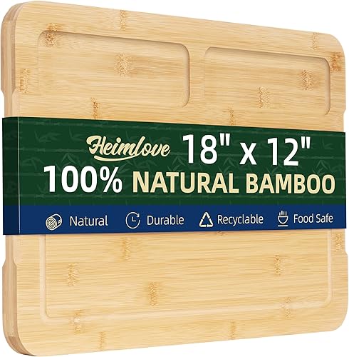 Miniatura 11 de Heimlove Mini tabla de cortar de bambú de 9 x 6 pulgadas, pequeñas tablas de cortar de madera para charcutería de cocina con ranura para jugo y