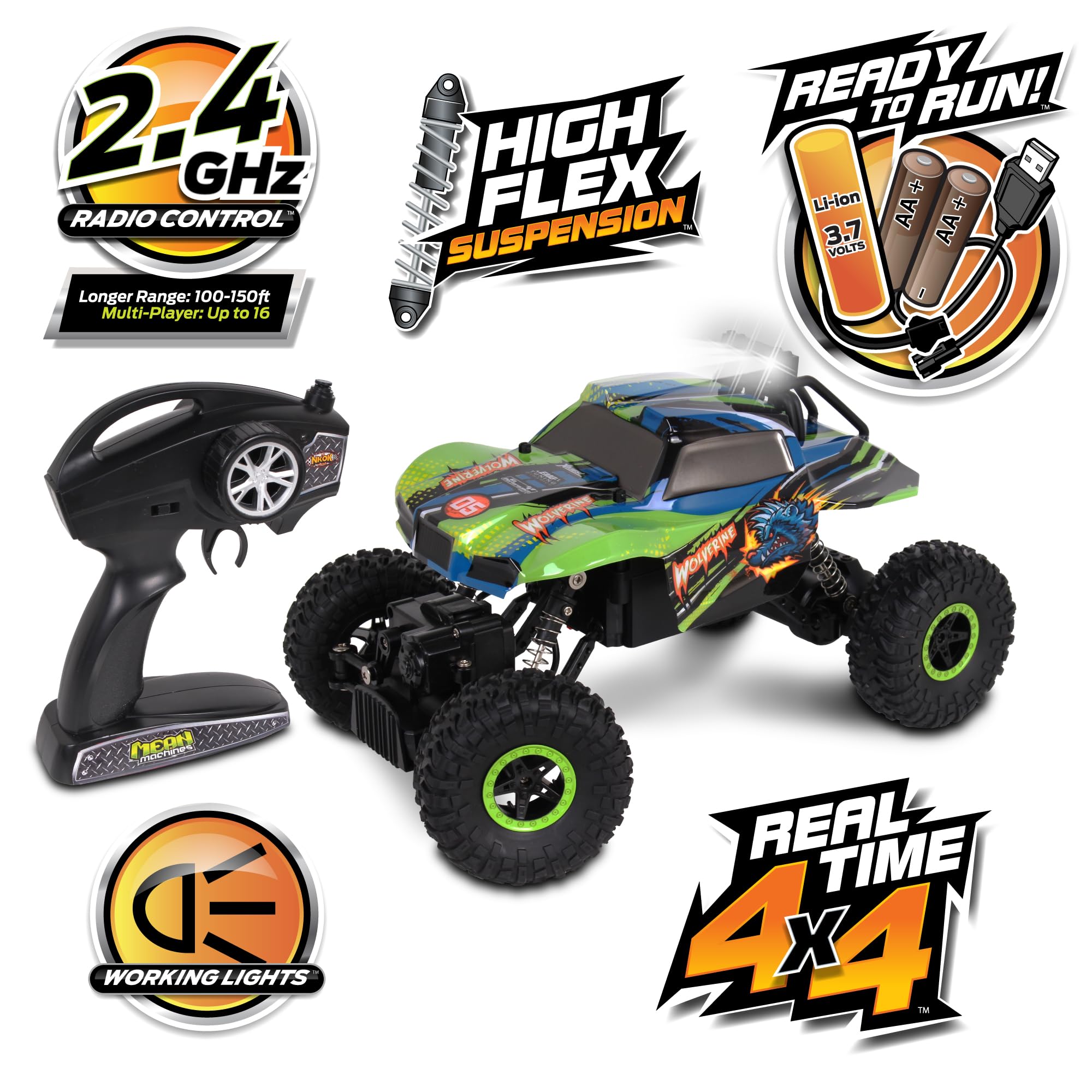 Amazon.com: NKOK Mean Machines Wolverine Rock Crawler; High Flex