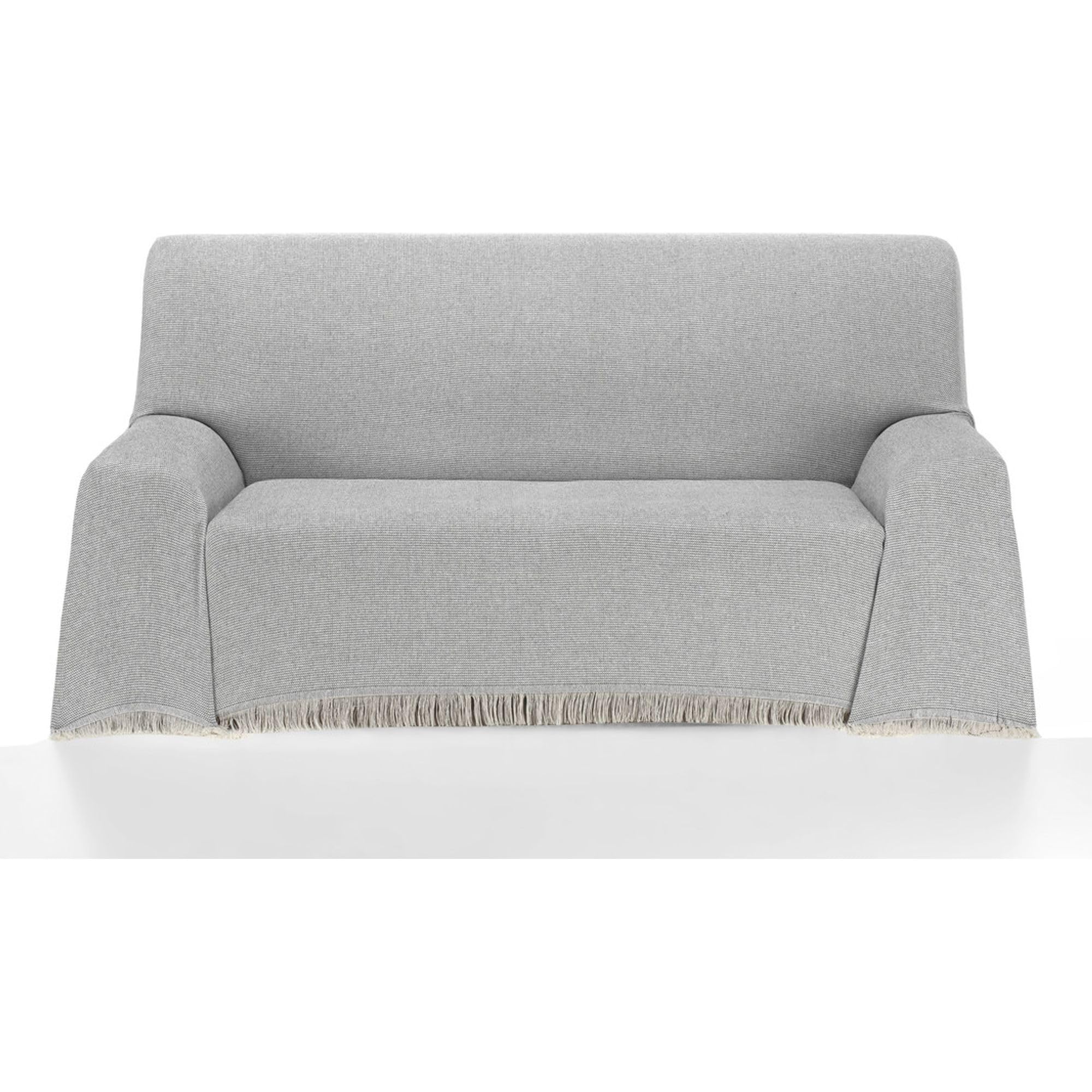 ECOMMERC3 | Multipurpose Bedspread Size 230 x 260 cm for Sofa or Bed – Multi-purpose Foulard Extra Soft Touch Grey