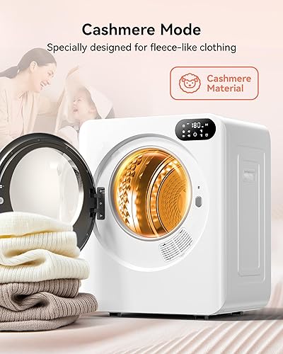 Miniatura 4 de Euhomy Secadora de ropa portátil de 1.5 pies cúbicos, secadora de ropa de 850 W con tambor de acero inoxidable, 4 funciones, control LED, secadora