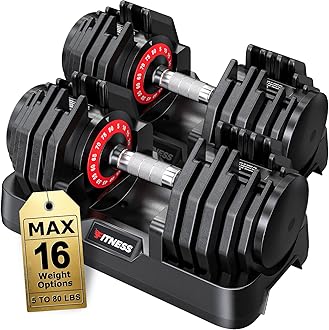 Adjustable Dumbbells Set of 2, 1 Hand Adjustable Weights Dumbbells Set, 5 in 1/10 in 1 Free Dumbbell with Anti-Slip Texture Handle, 25/55/80lb Pair Weight Set For Home Gym Suit both Men and Women