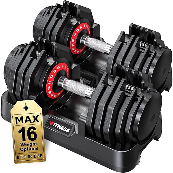Adjustable Dumbbells Set of 2, 1 Hand Adjustable Weights Dumbbells Set, 5 in 1/10 in 1 Free Dumbbell with Anti-Slip Texture Handle, 25/55/80lb Pair Weight Set For Home Gym Suit both Men and Women